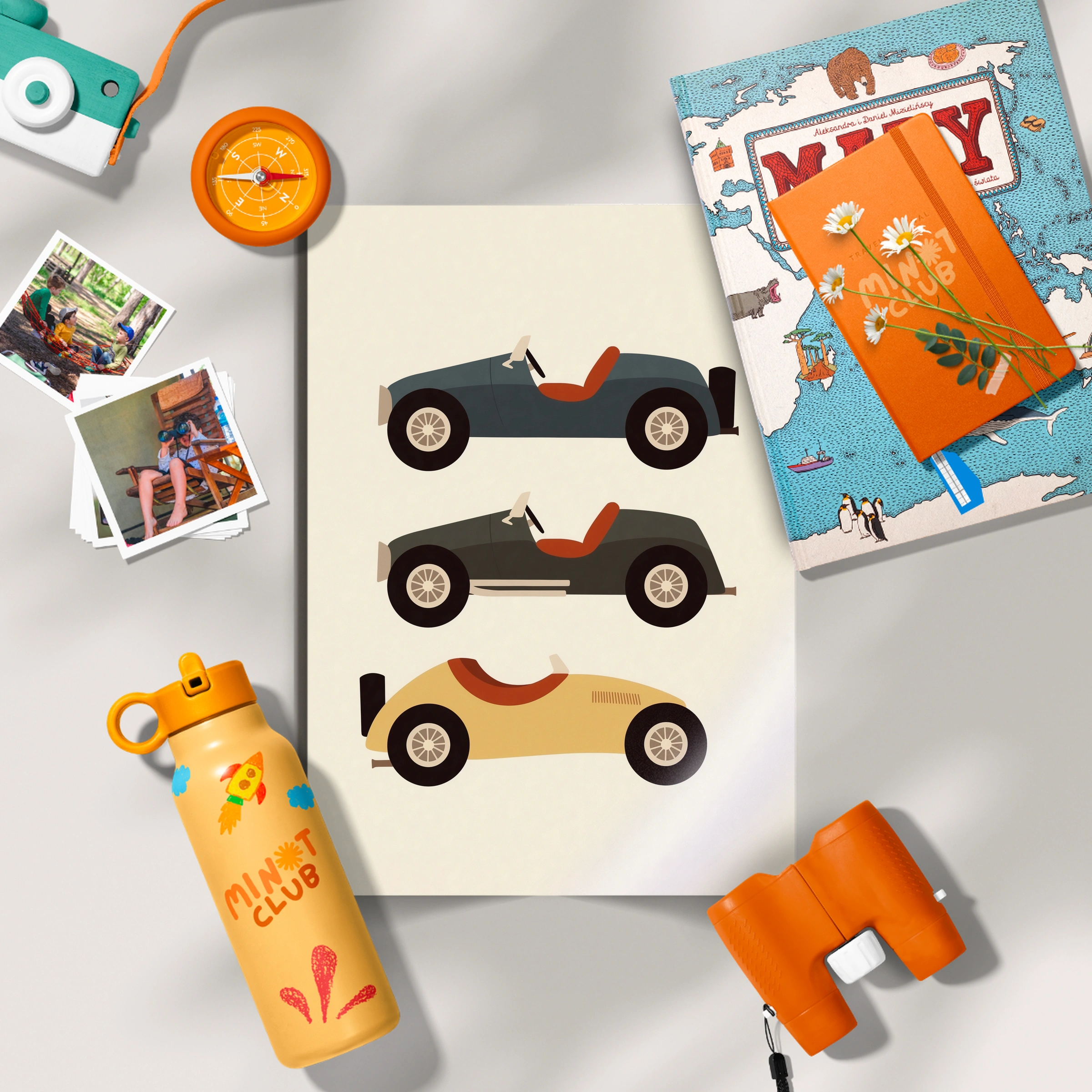 Classic Race Cars Nursery Print