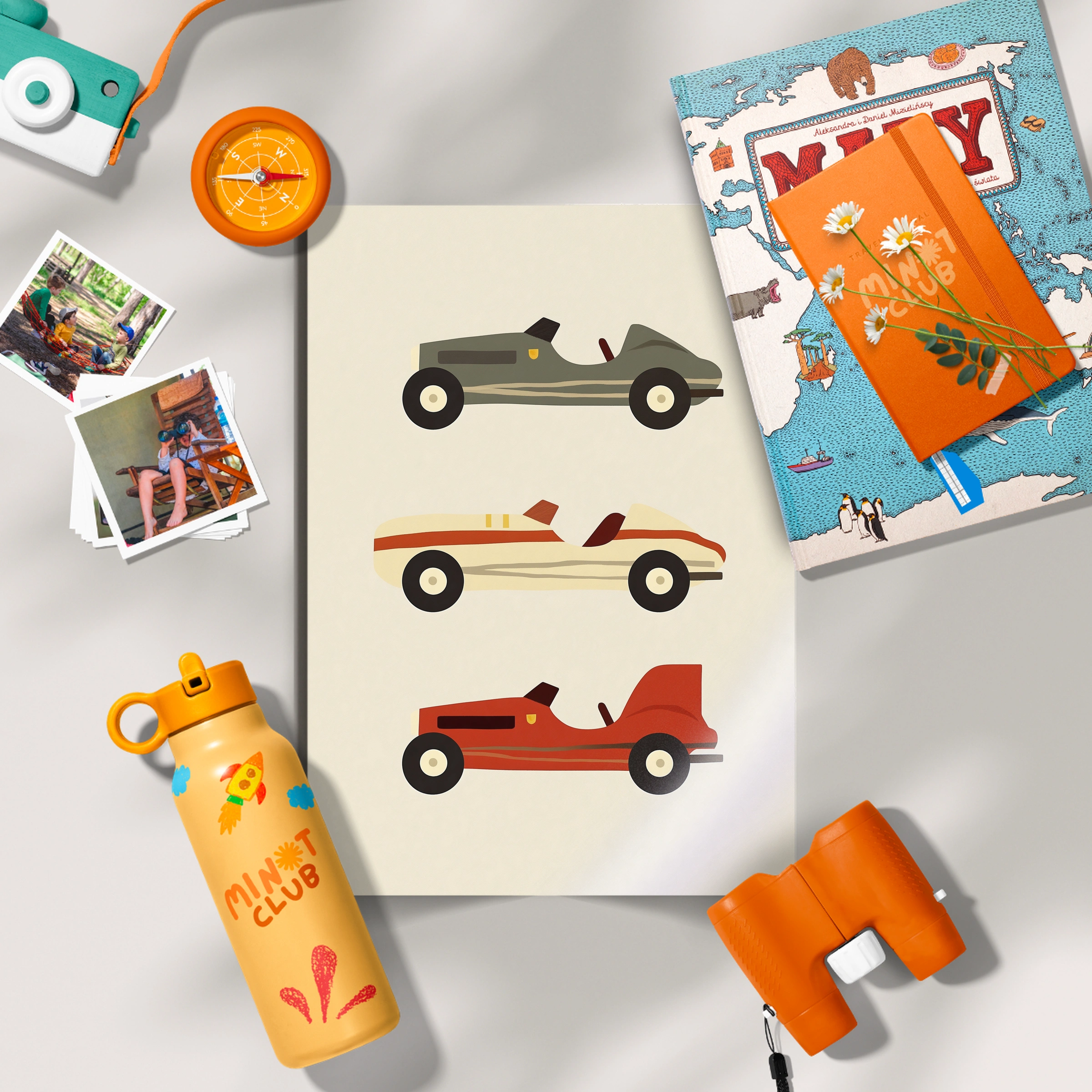 Classic Racing Cars Nursery Print