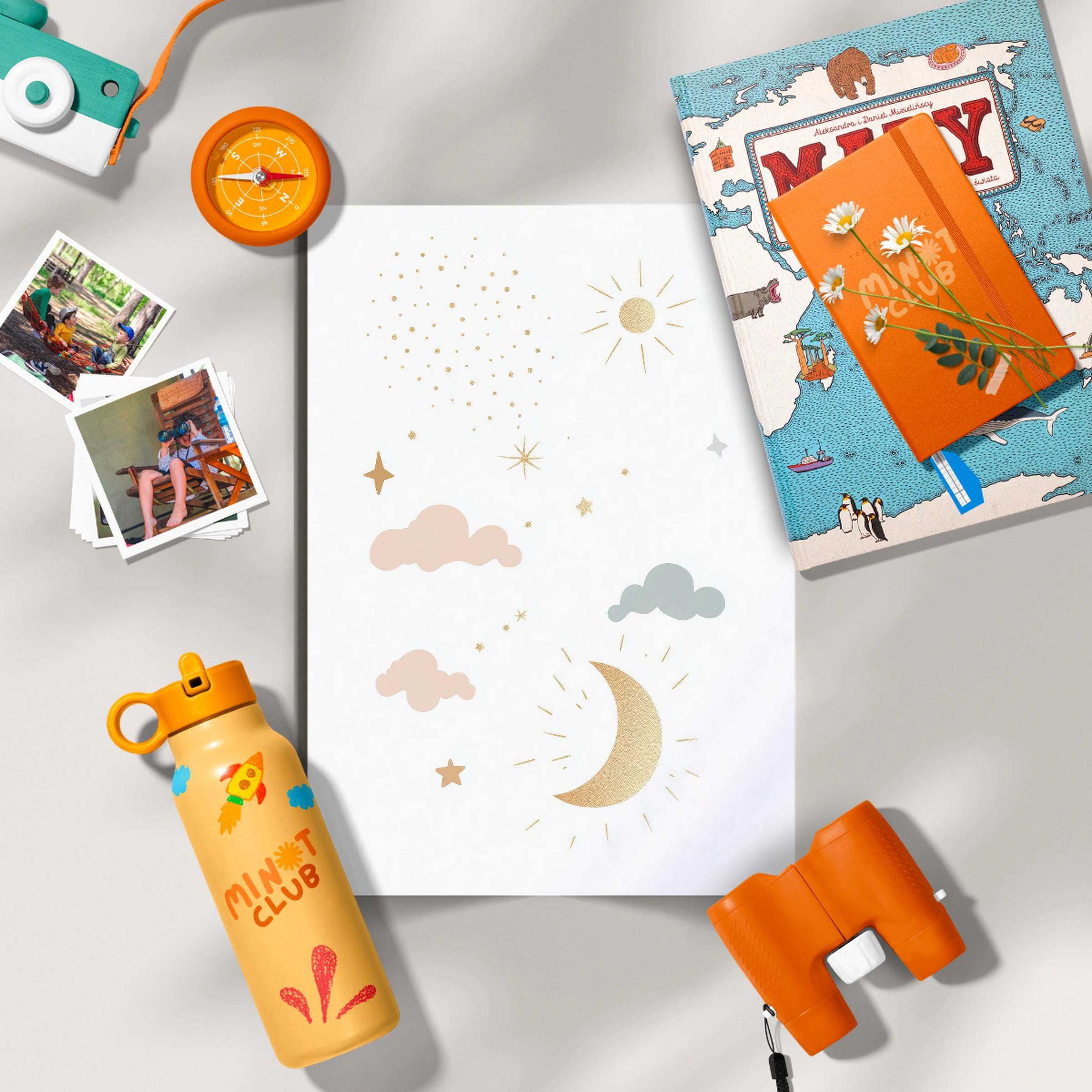 Clouds and Moon Nursery Print