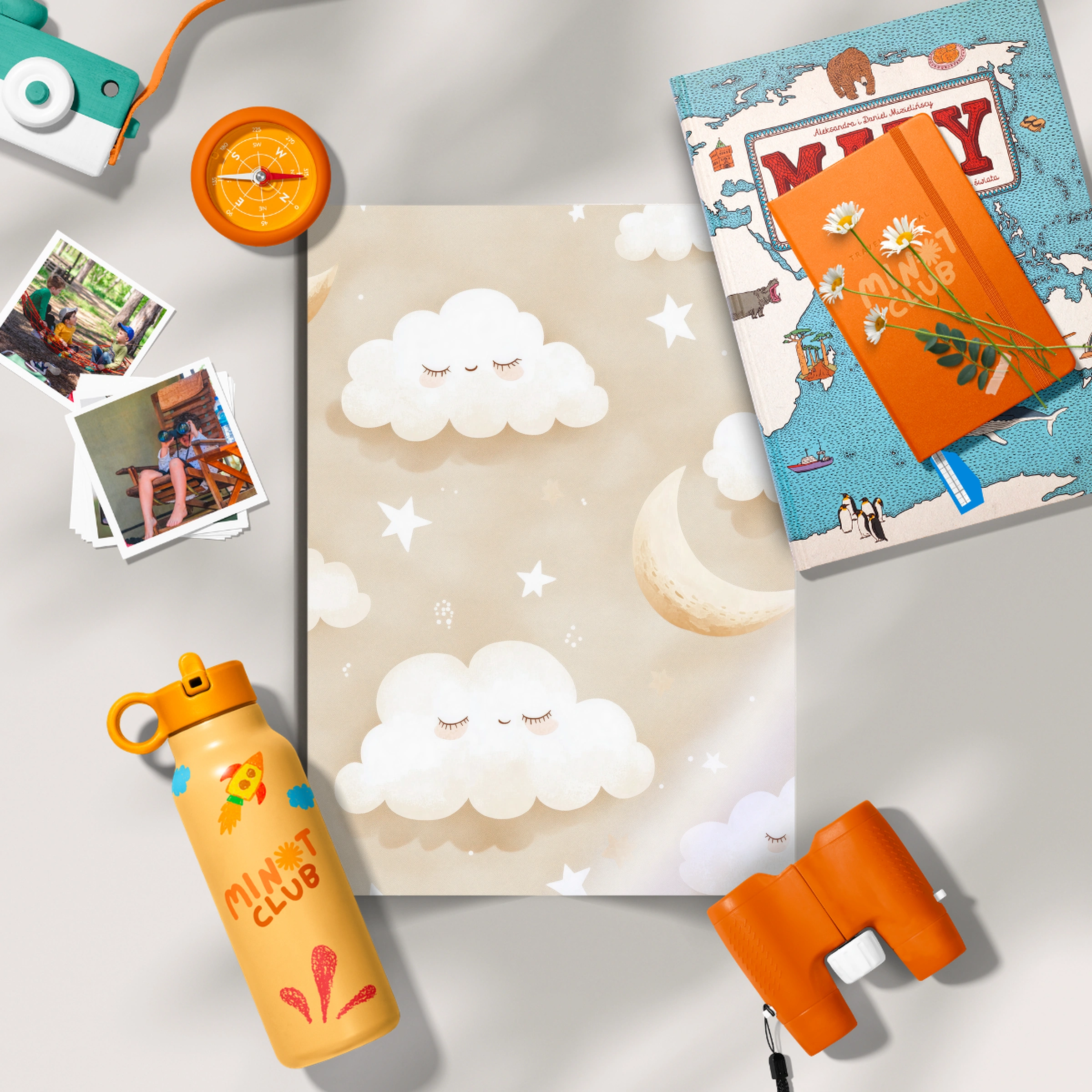 Clouds Moon Stars Nursery Print