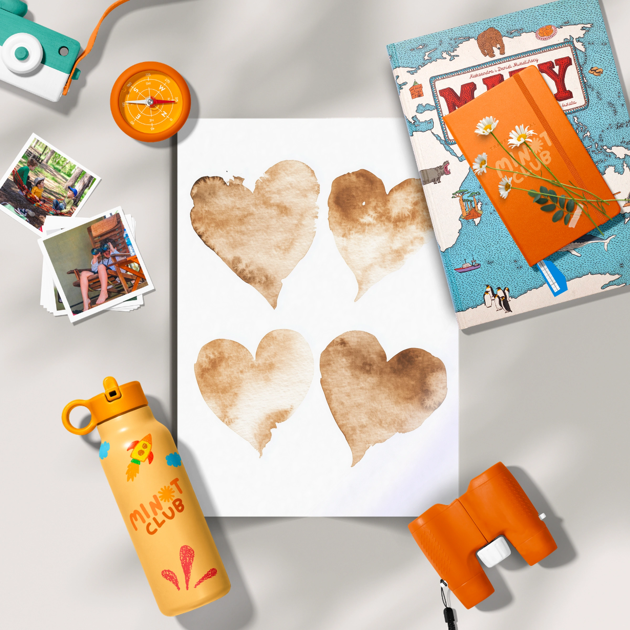 Coffee Hearts Nursery Print