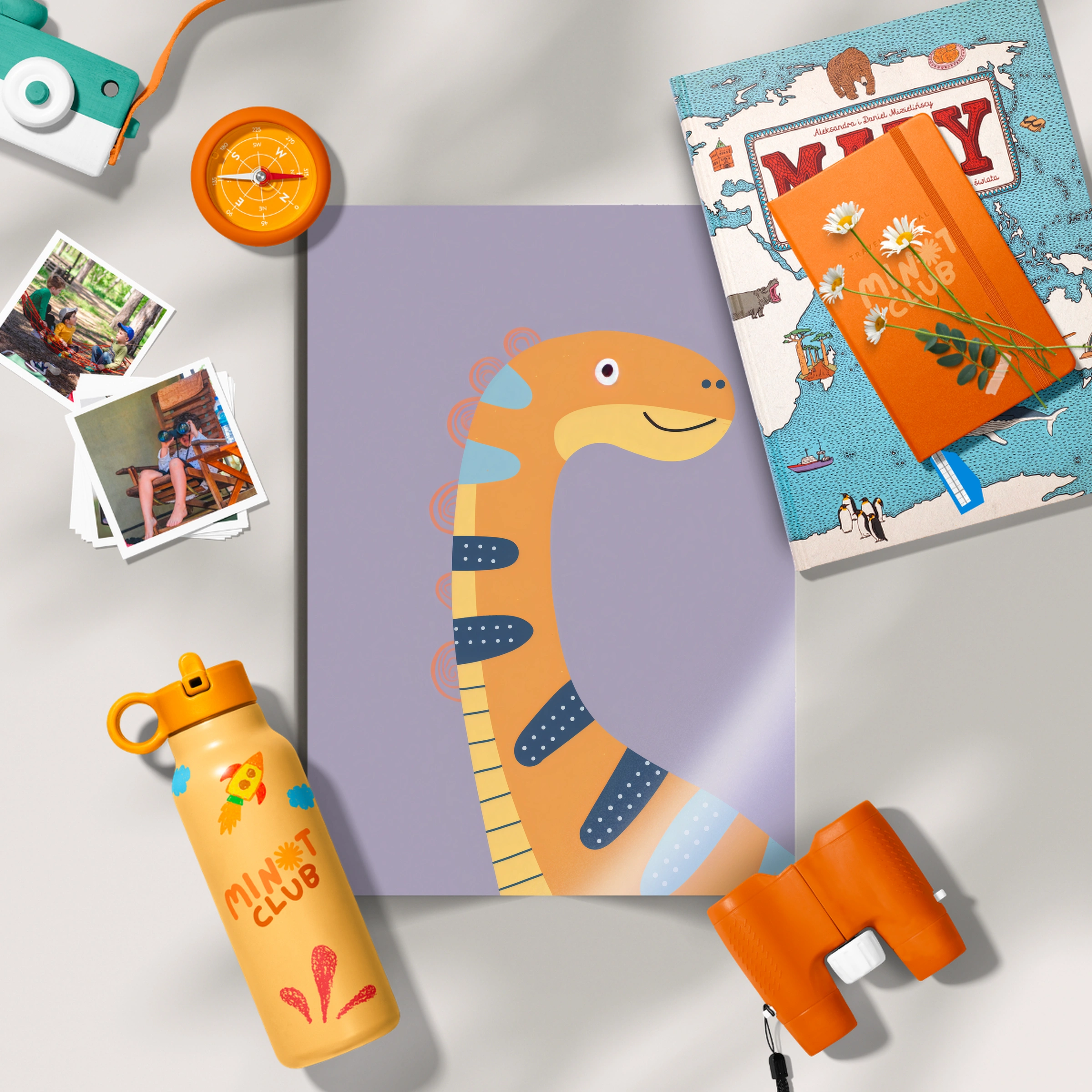 Colourful Dinosaur Nursery Print