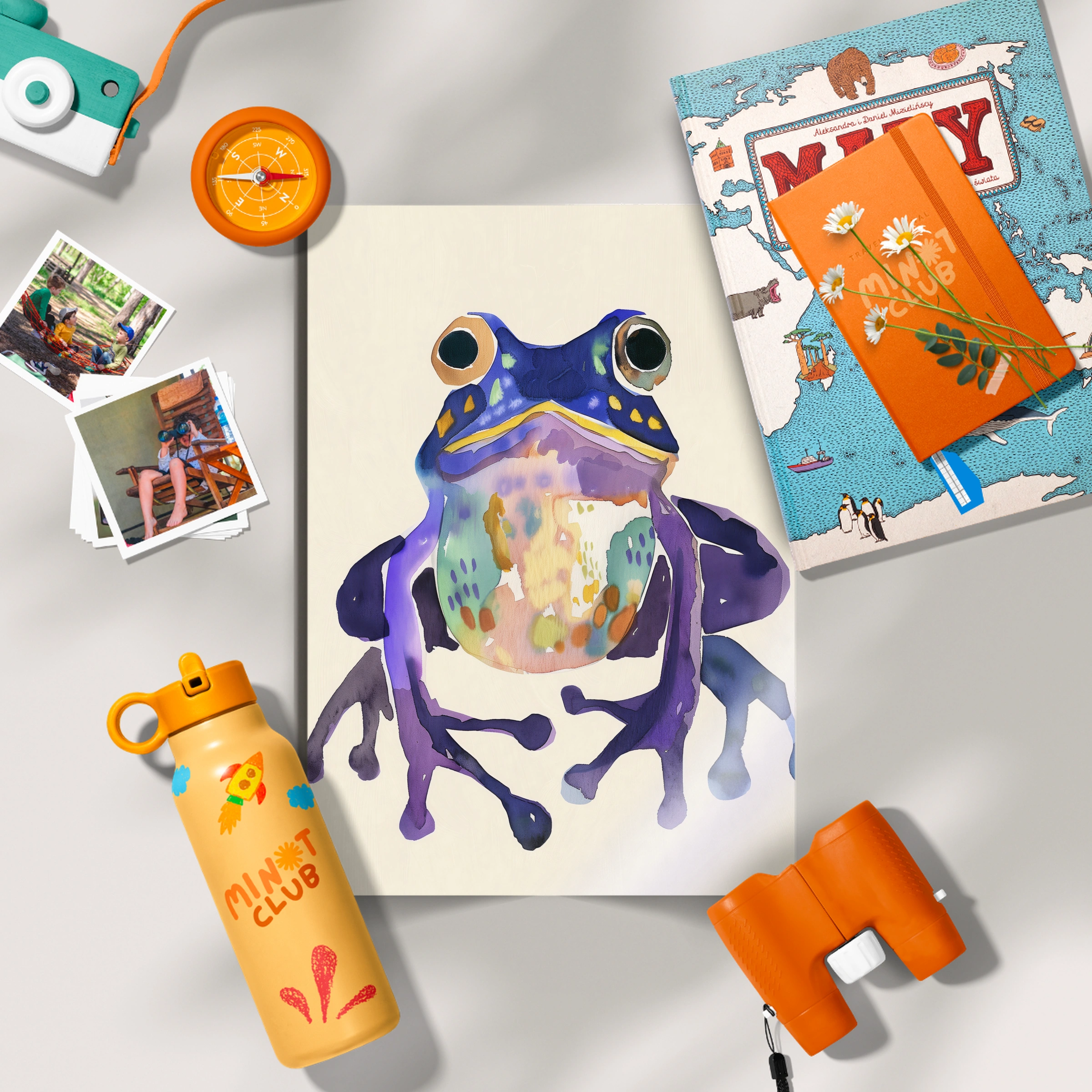 Colourful Frog Nursery Print