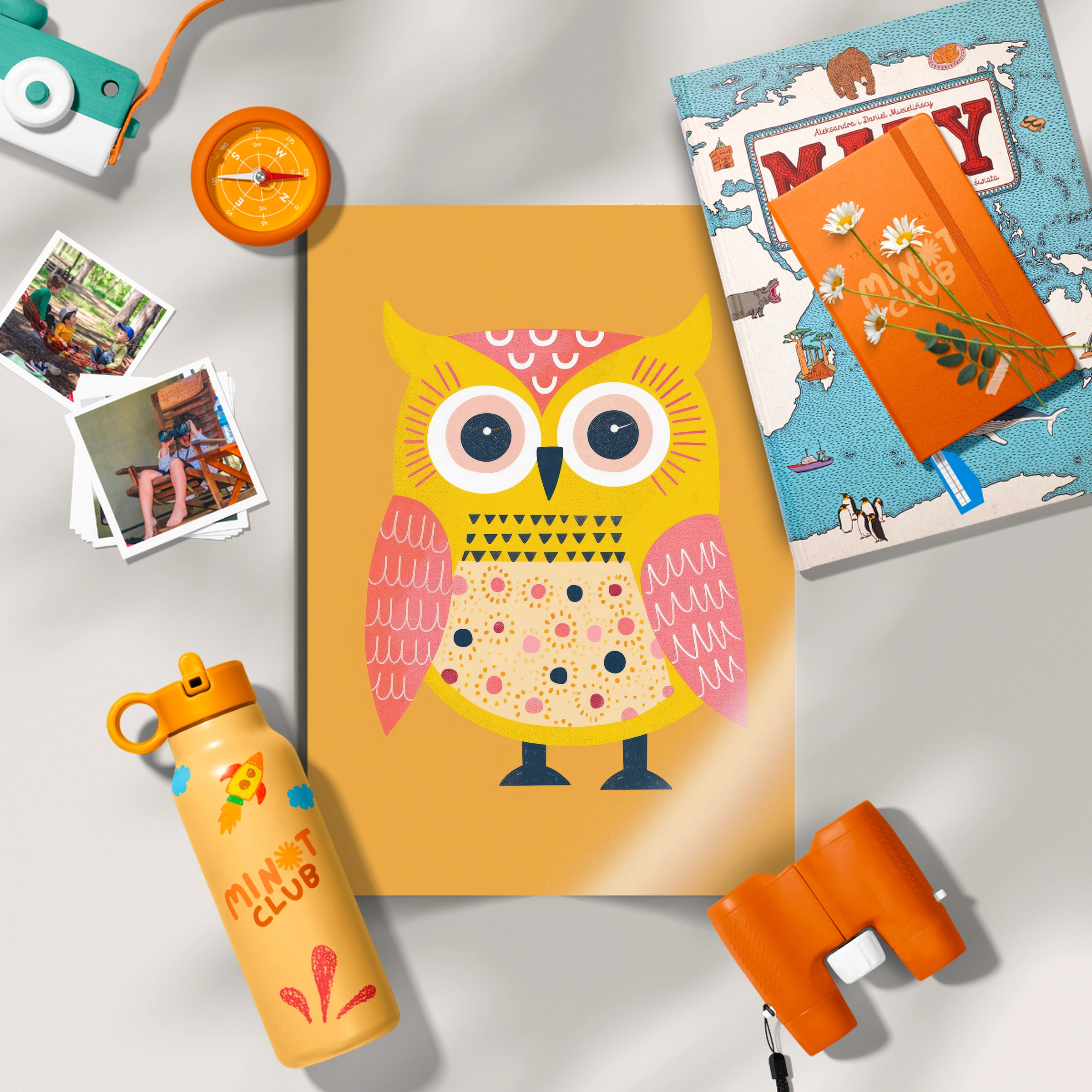 Colourful Owl Nursery Print