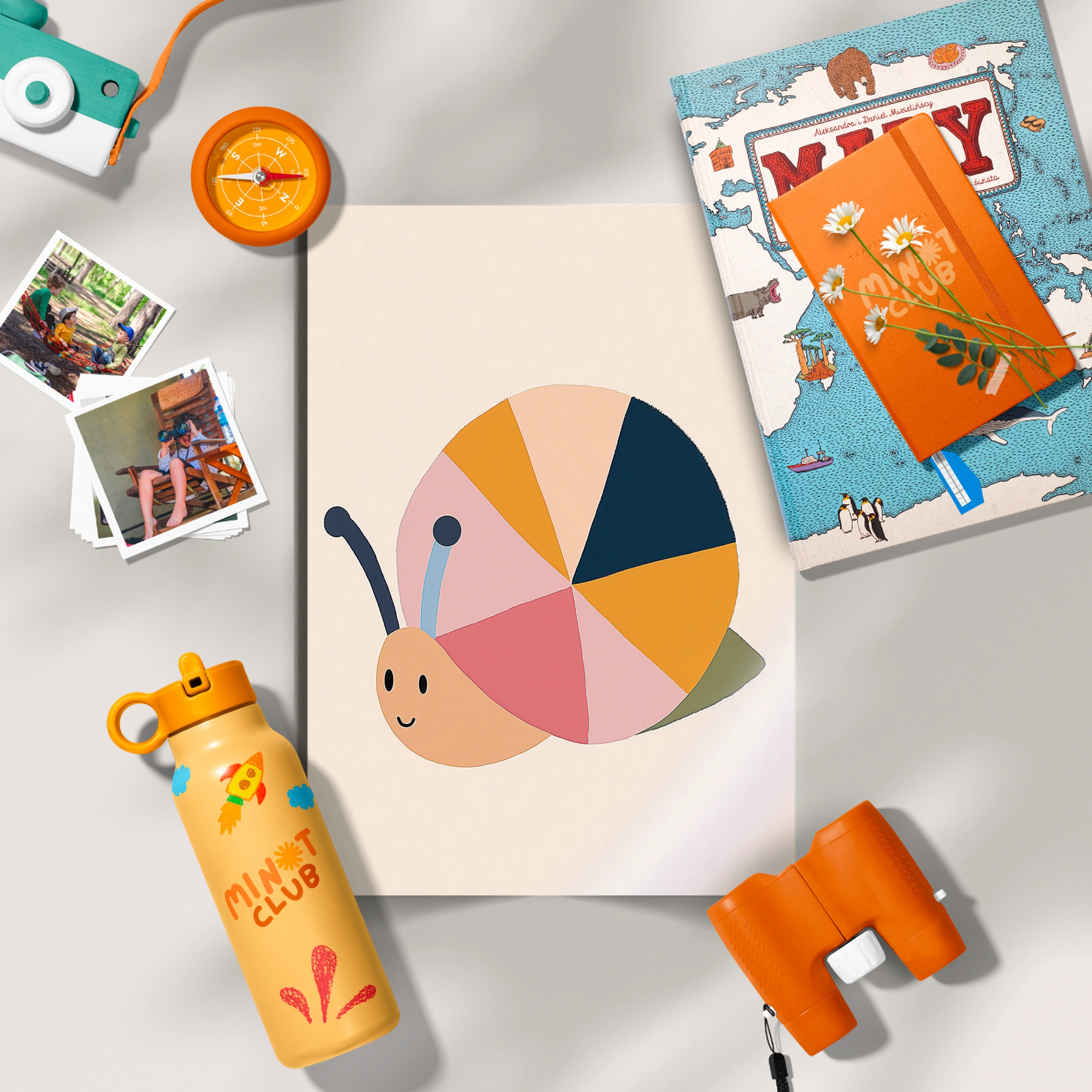 Colourful Snail Nursery Print