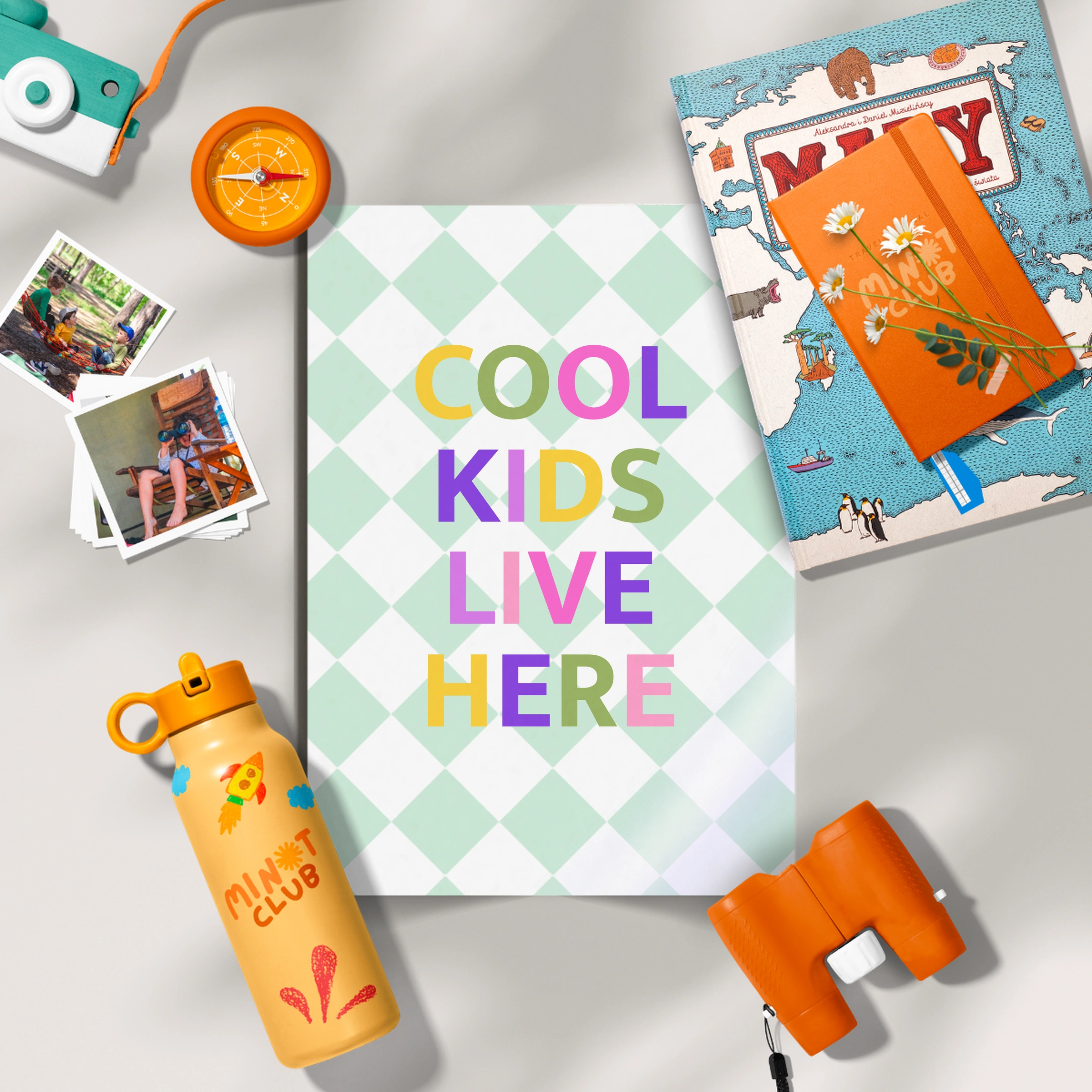 Cool Kids Live Here Green Nursery Print