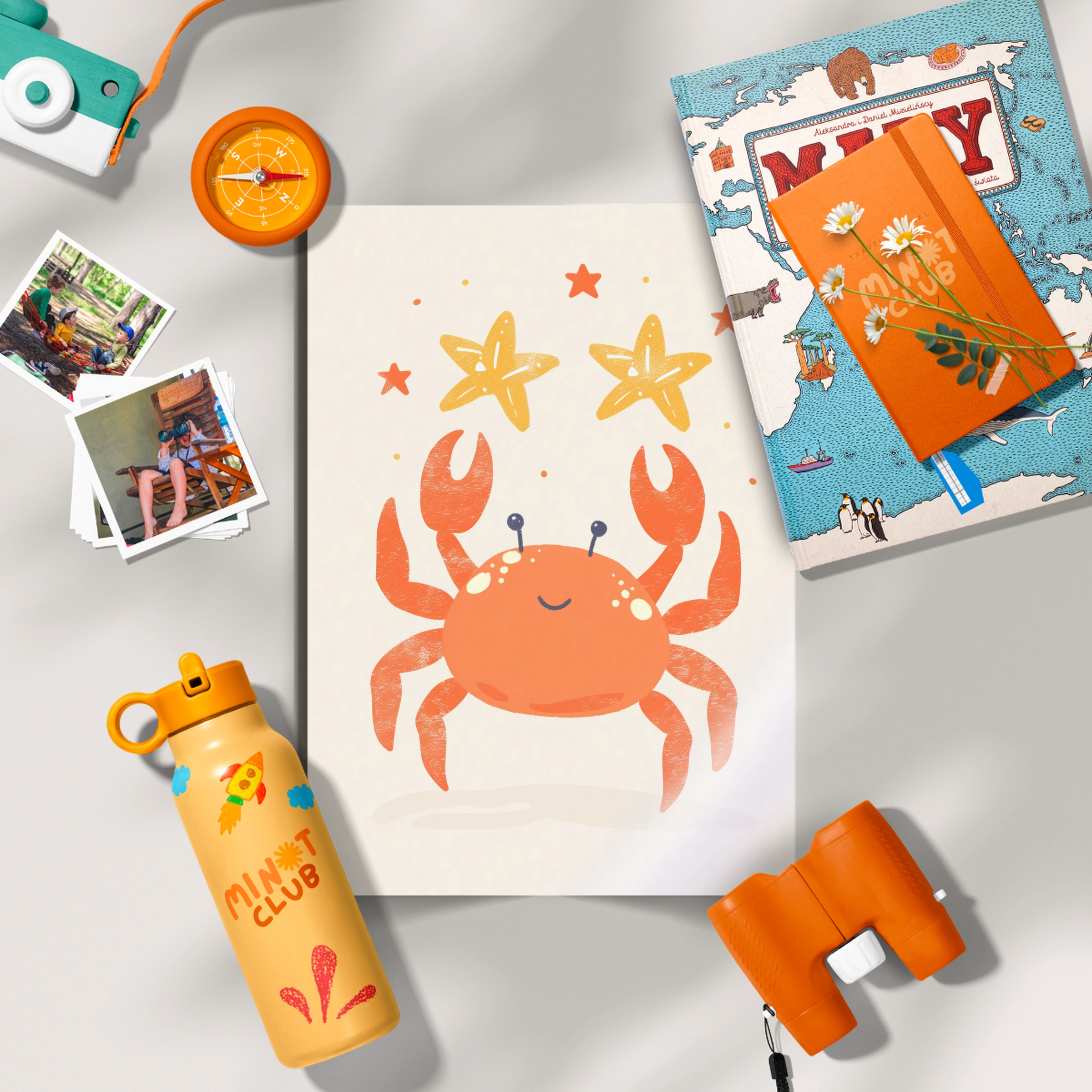 Crab and Stars Nursery Print