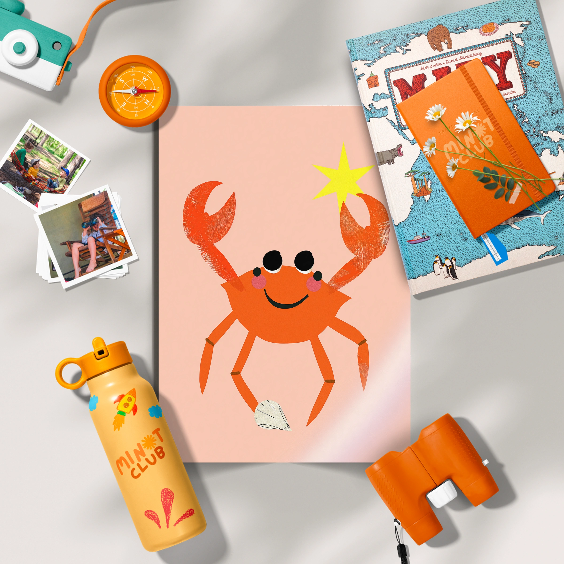Crab with a Star Two Nursery Print