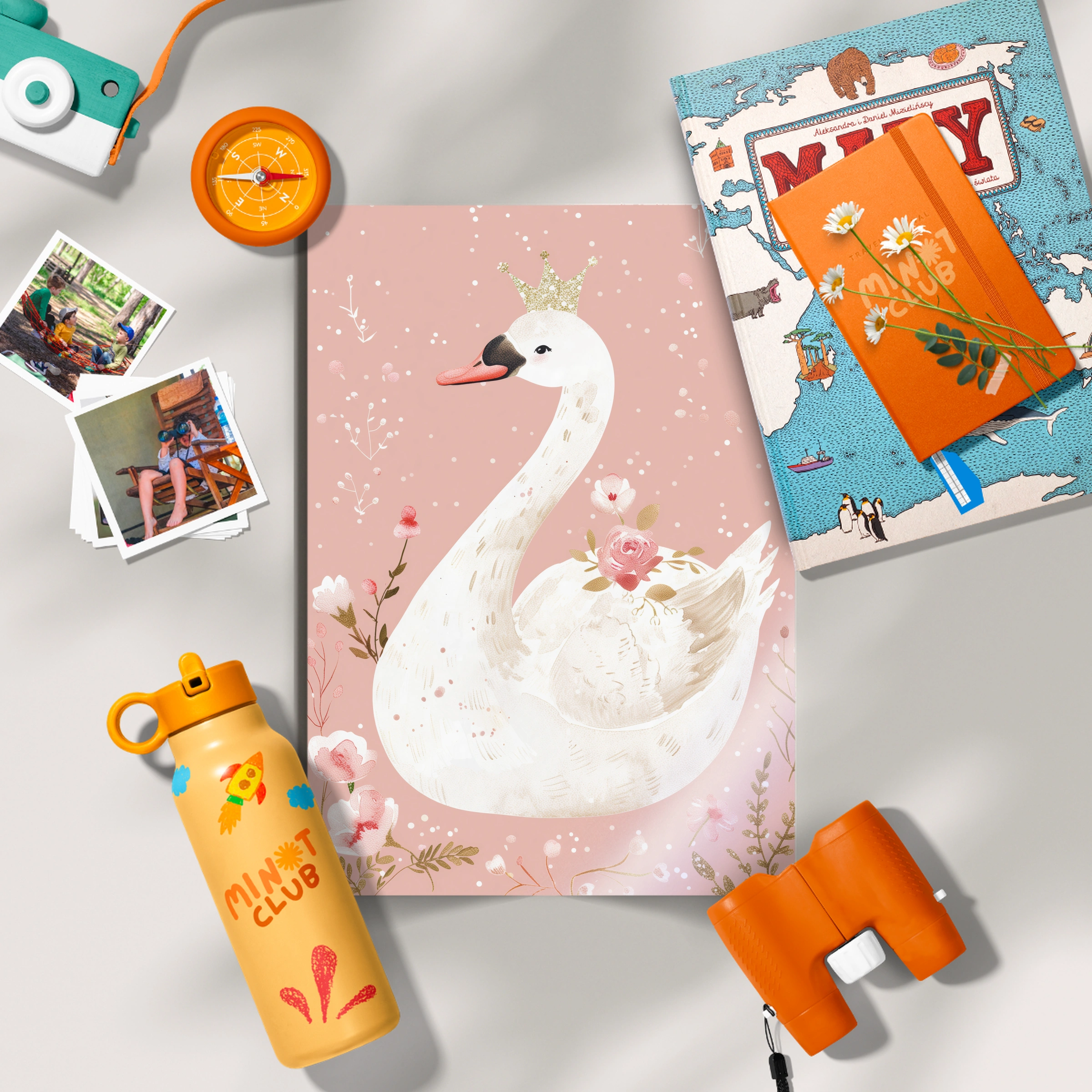 Crowned Swan Nursery Print