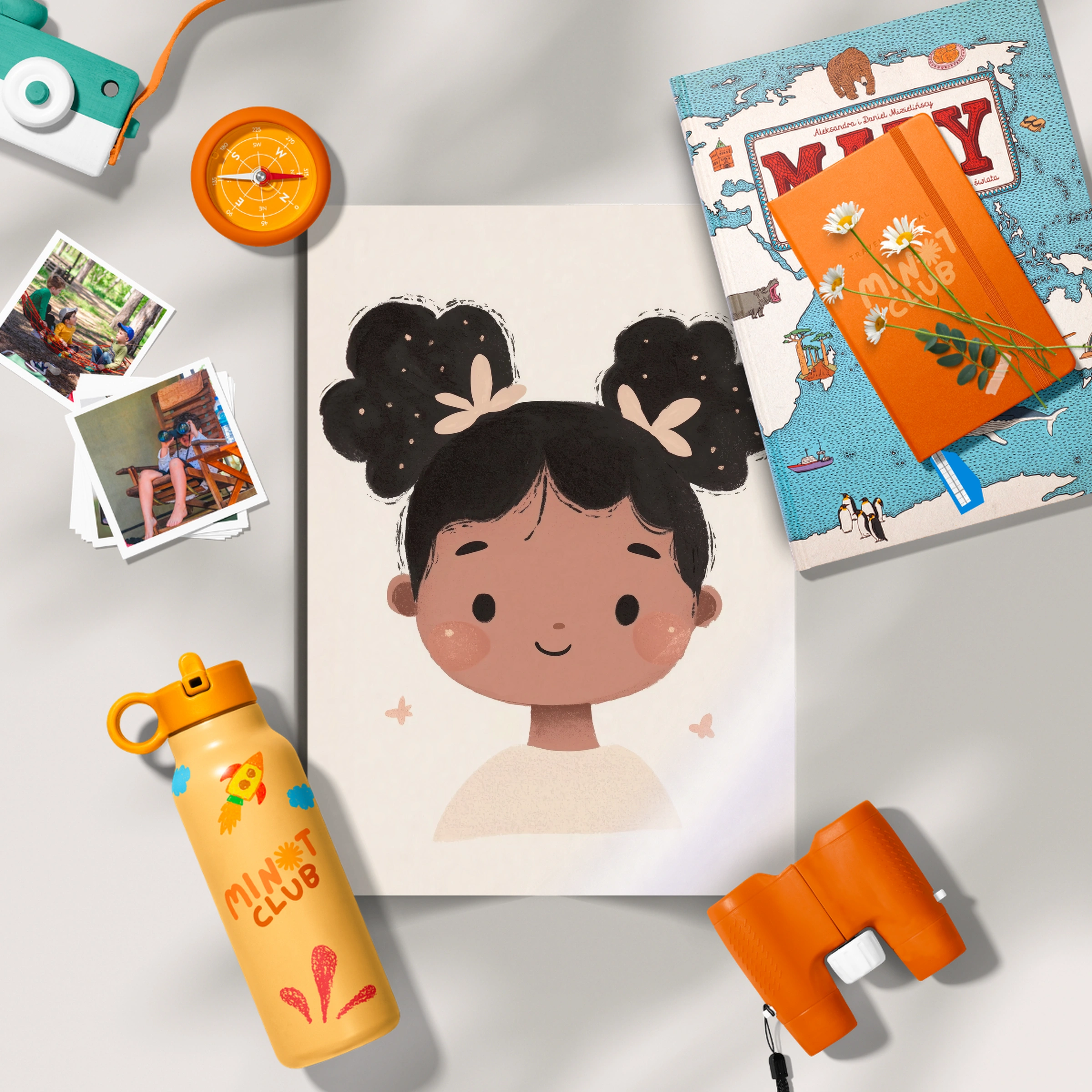 Curly Hair Girl Nursery Print