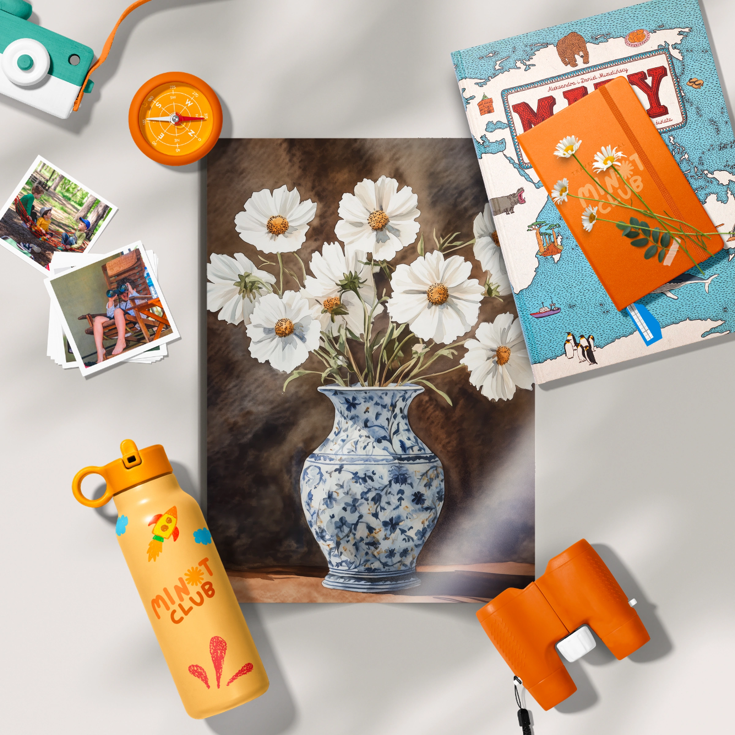 Daisies in a Blue Vase Nursery Print