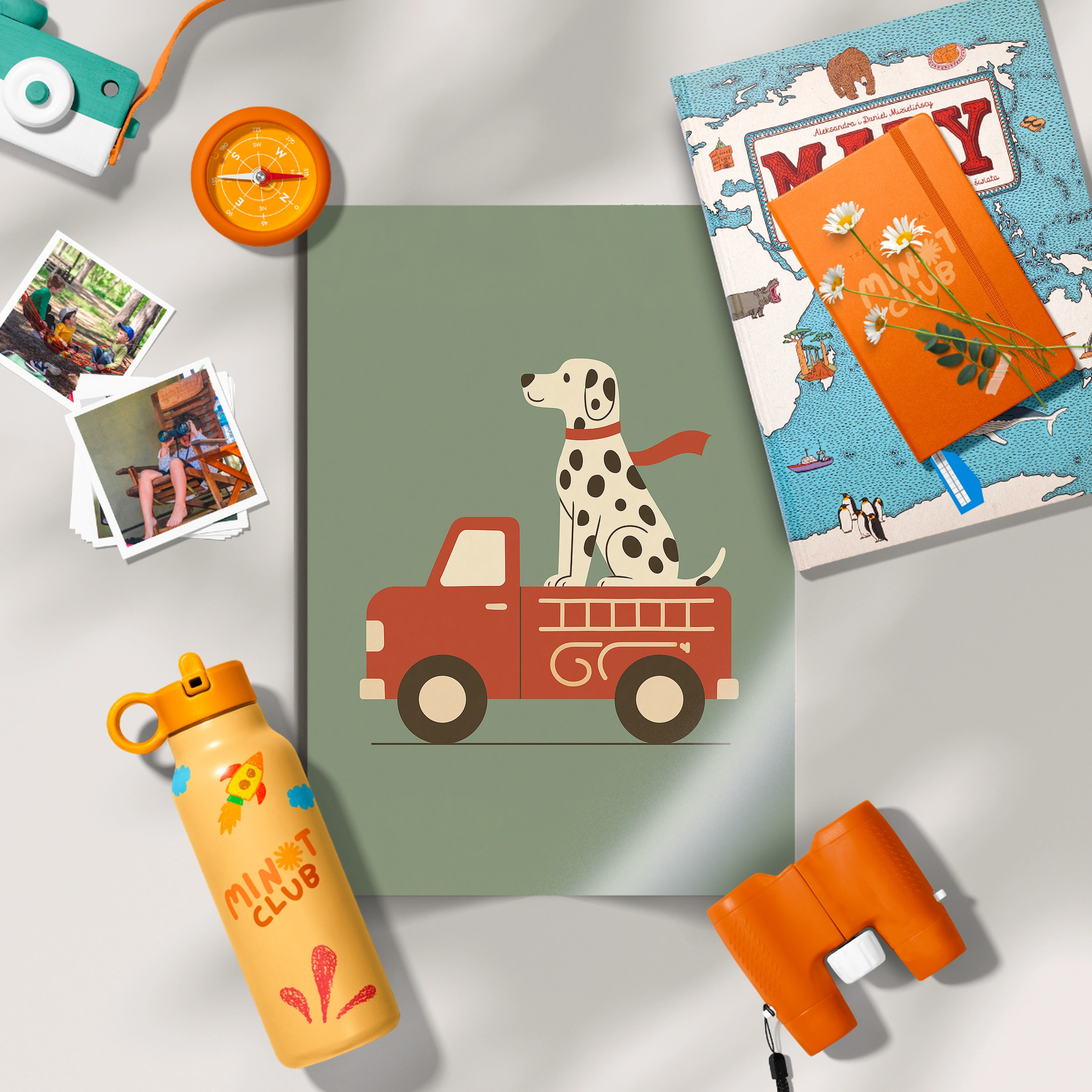 Dalmatian Fire Truck Nursery Print