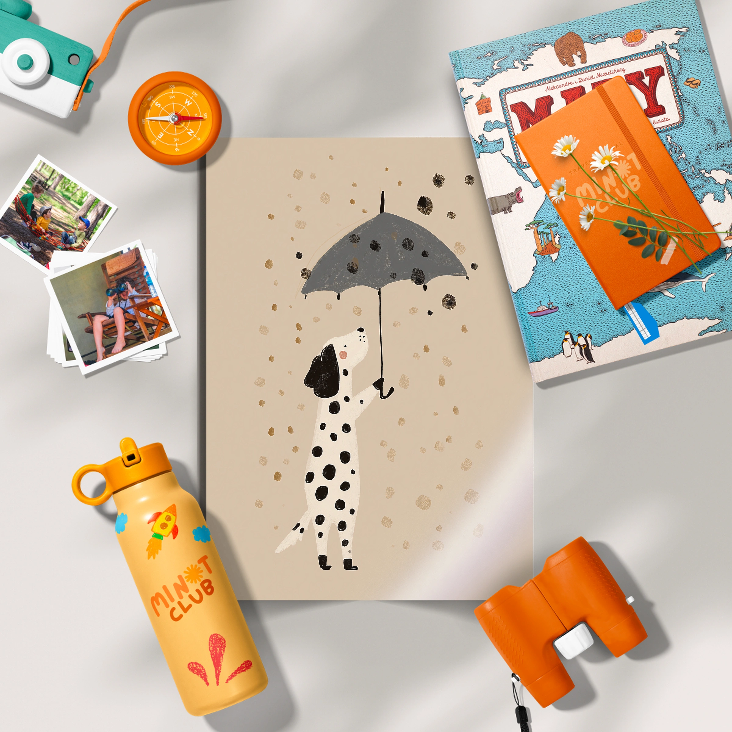 Dalmatian in the Rain Two Nursery Print