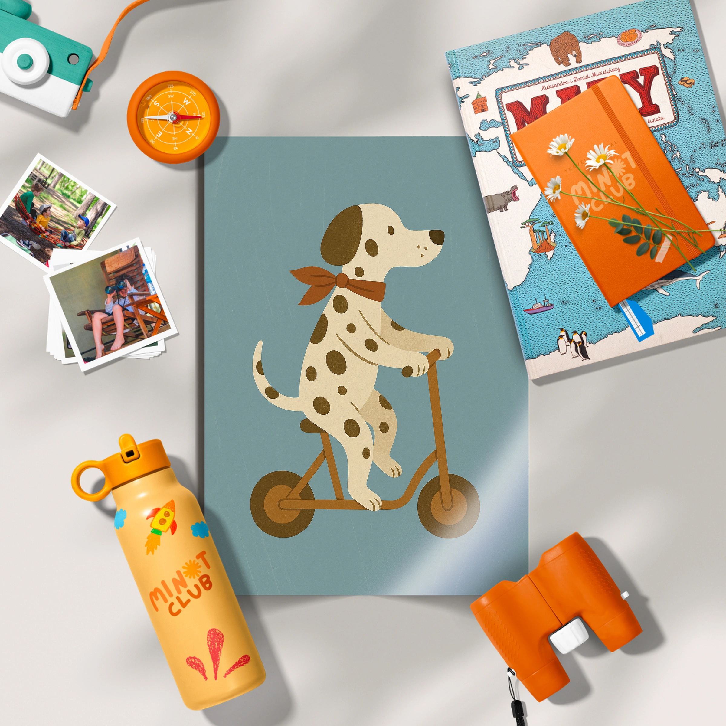 Dalmatian on a Scooter Nursery Print