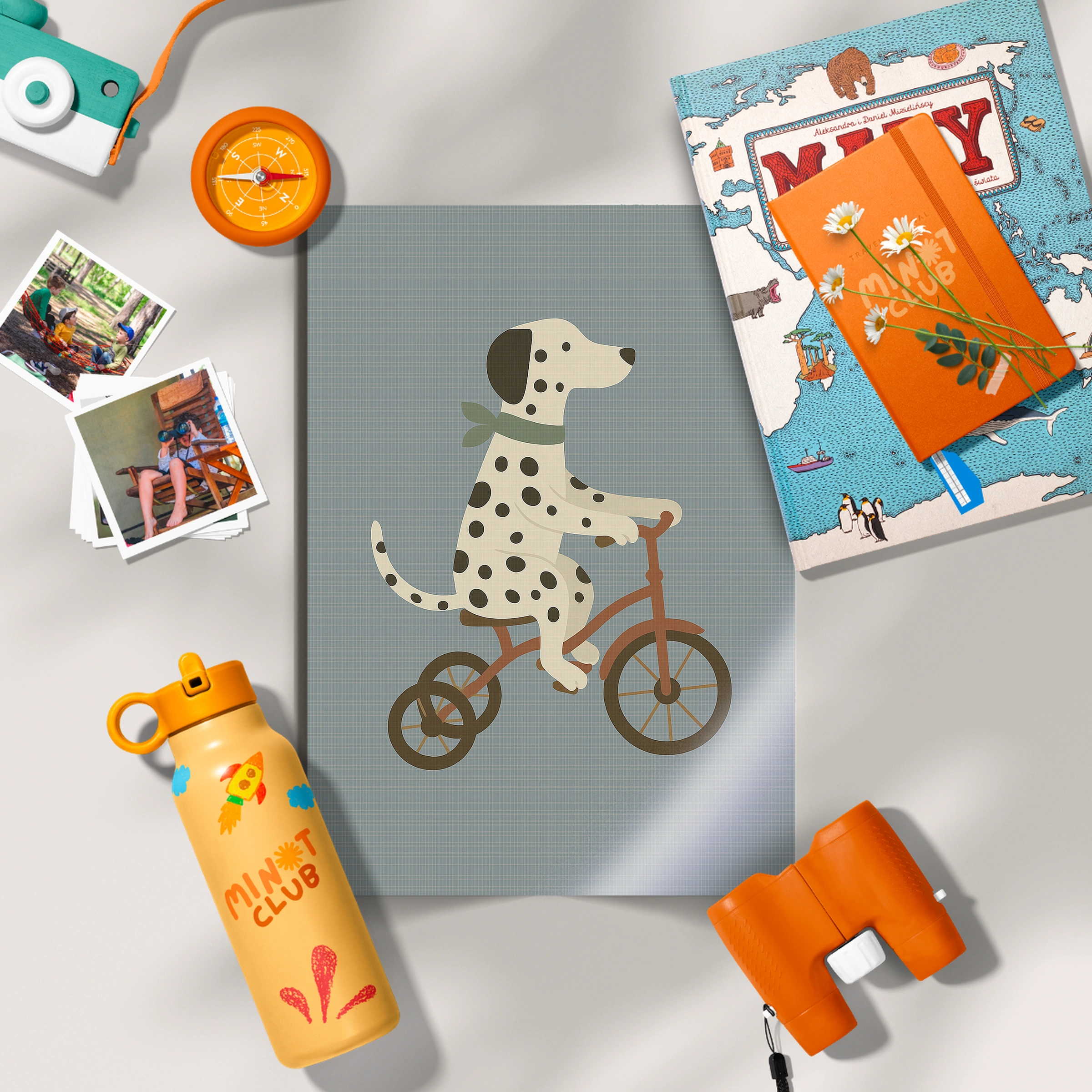 Dalmatian on a Tricycle Nursery Print