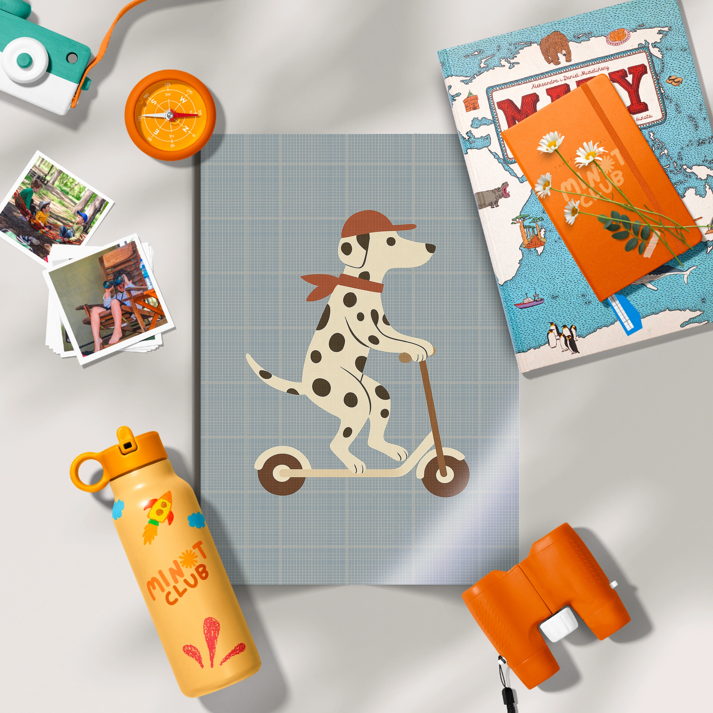 Dalmatian Scooter Ride Nursery Print