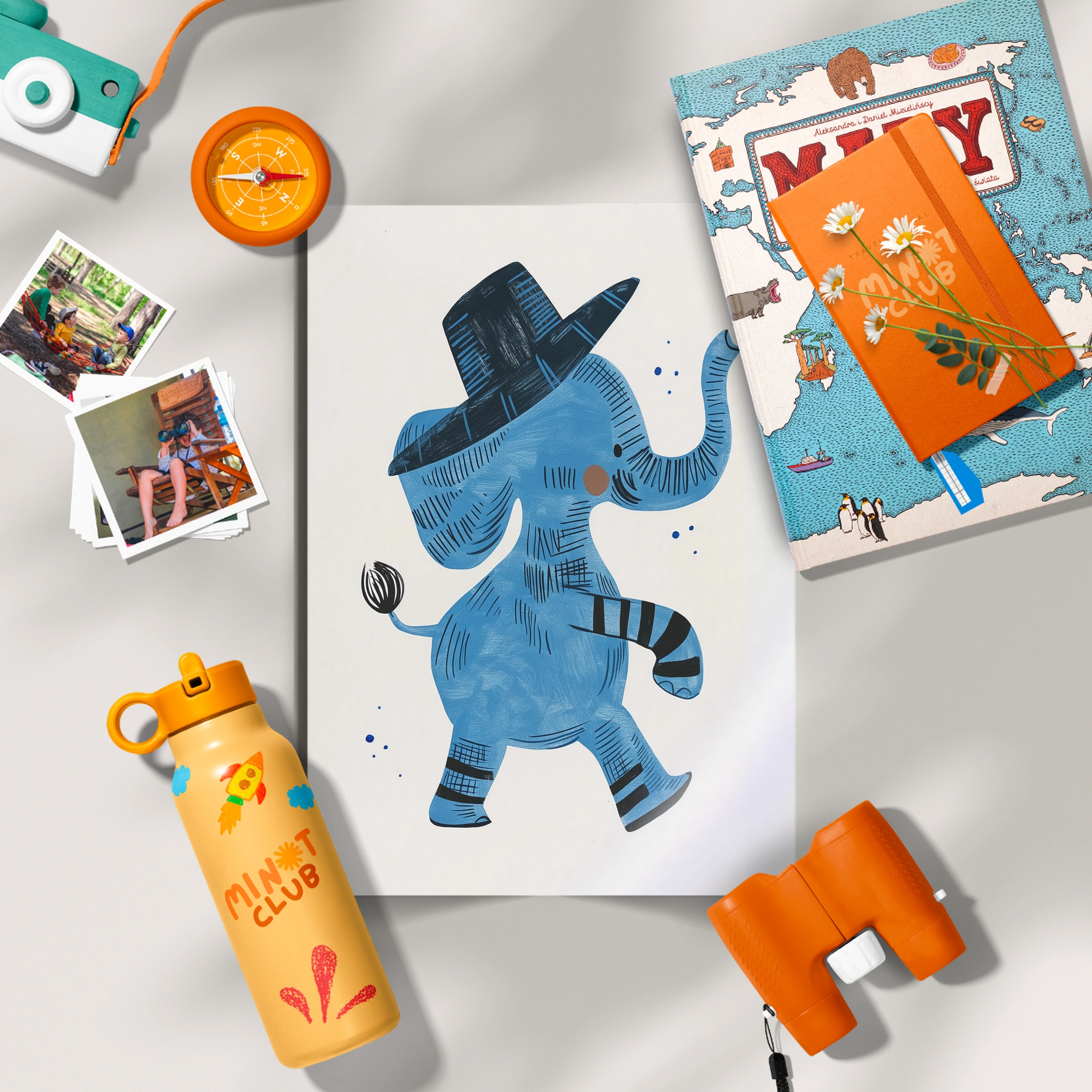 Dancing Elephant Nursery Print