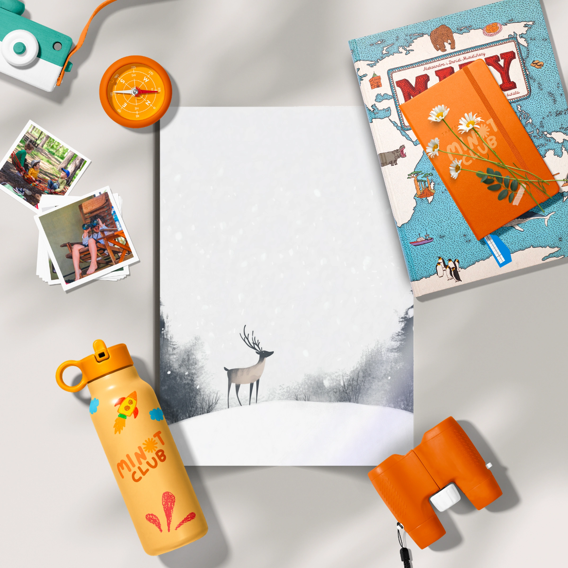 Deer in the Snow Christmas Print