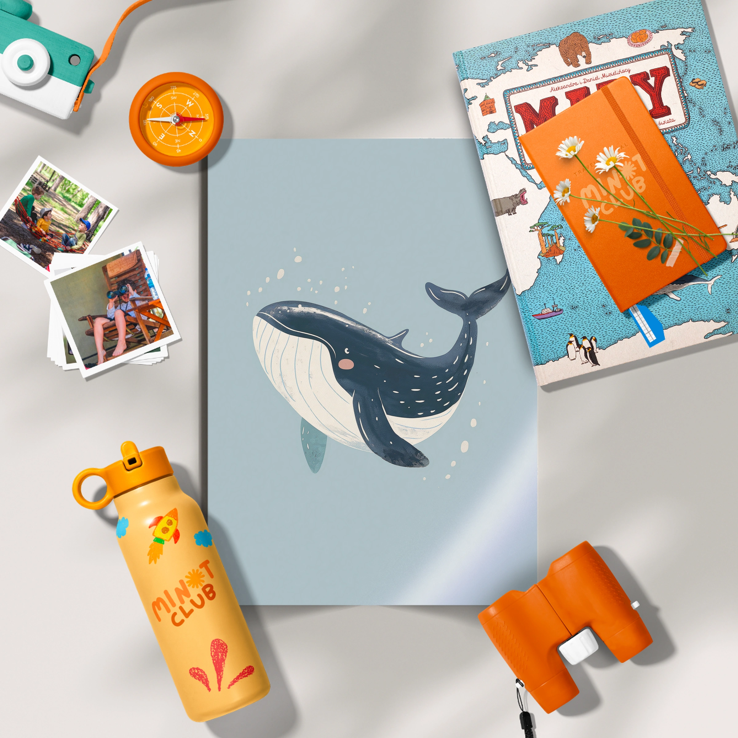 Diving Whale Nursery Print