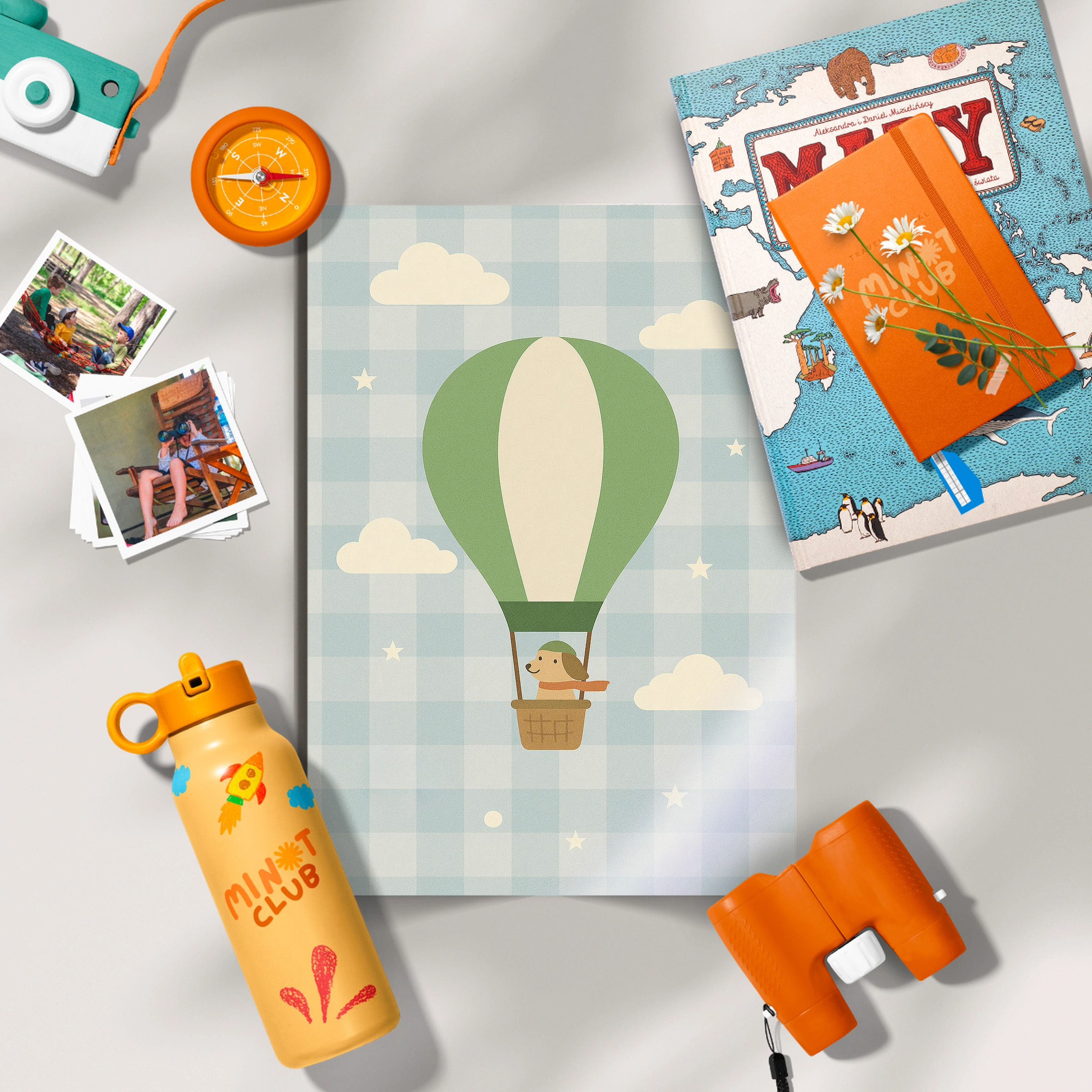 Dog Hot Air Balloon Nursery Print