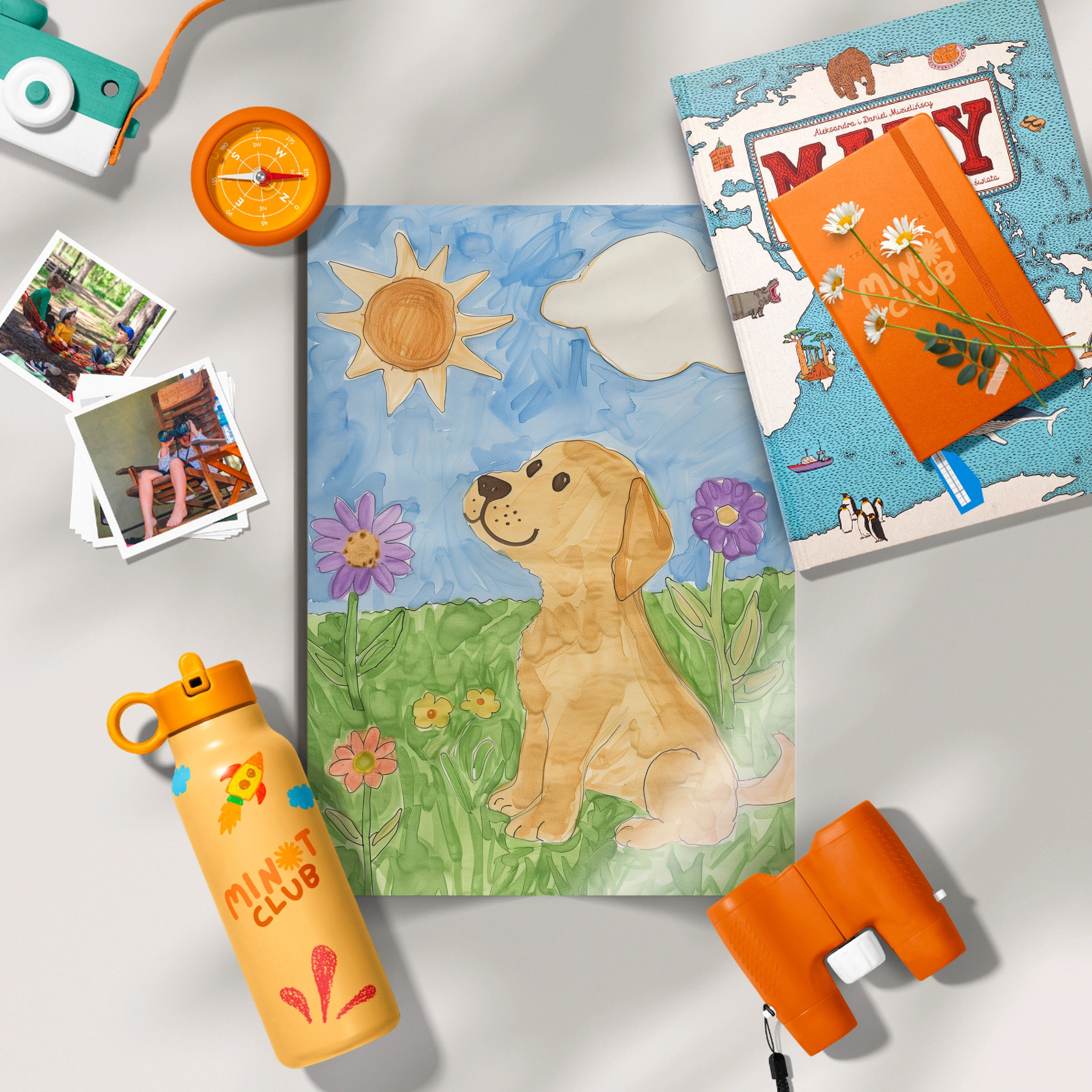 Dog in a Meadow Nursery Print