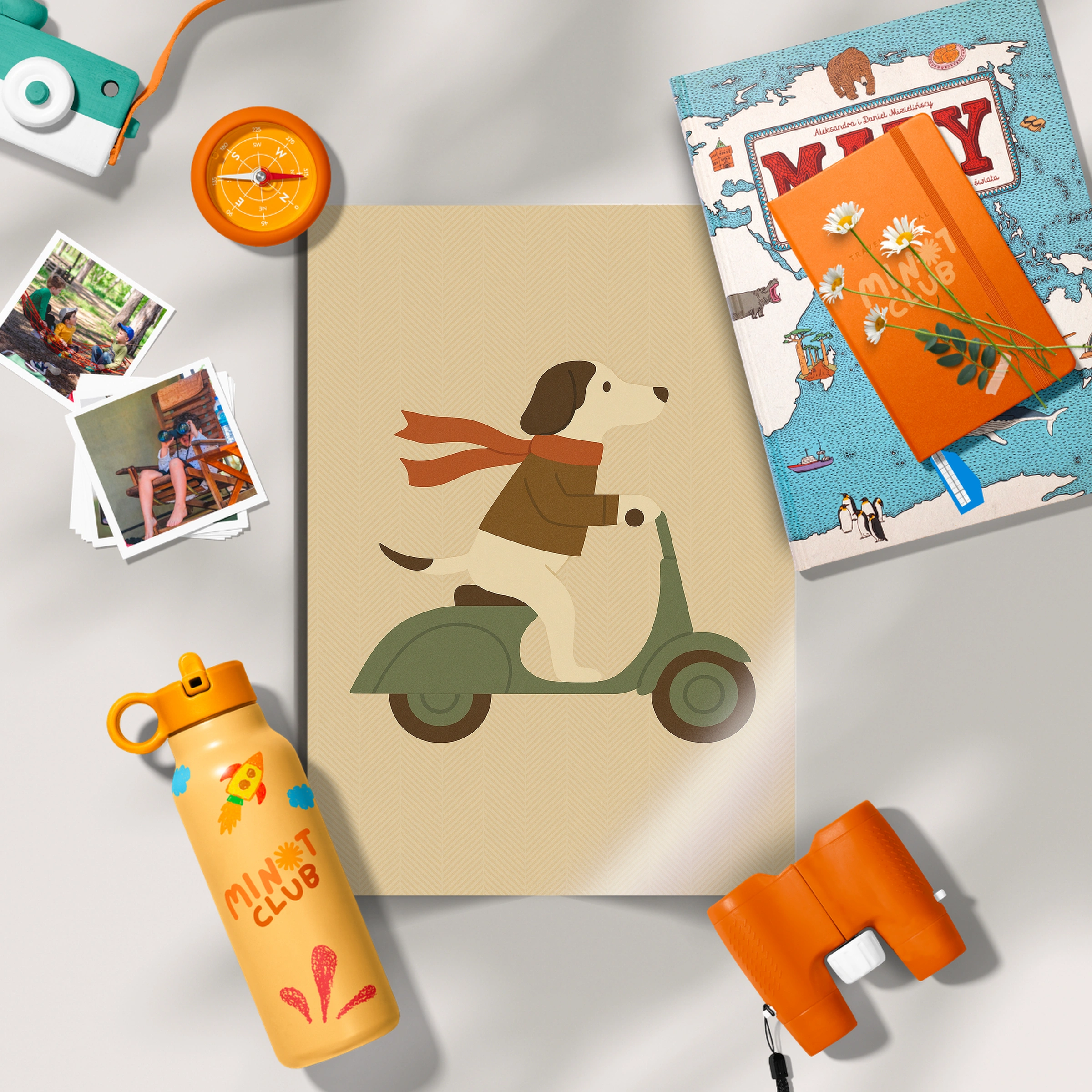Dog on a Scooter Two Nursery Print