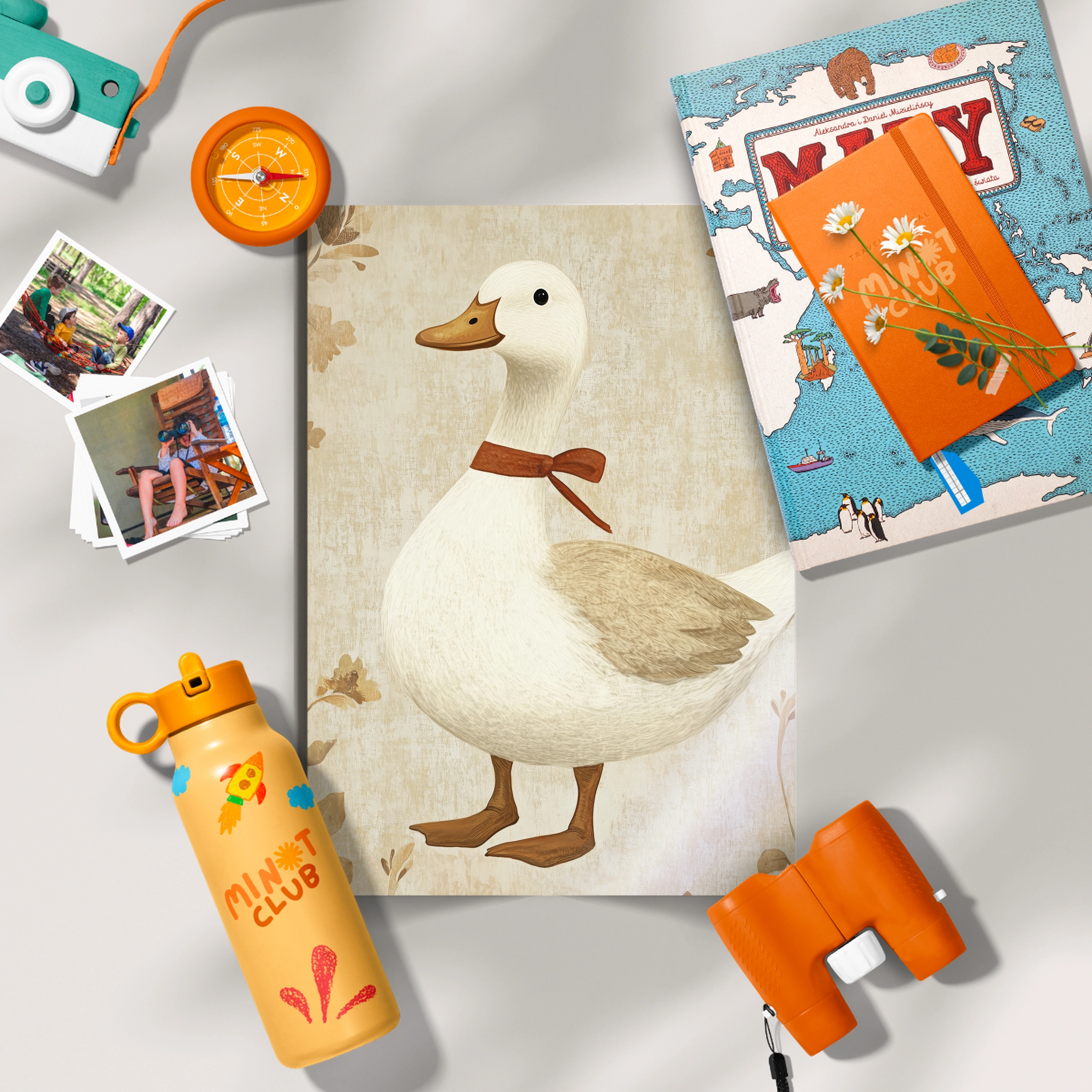 Duck with a Bow Nursery Print