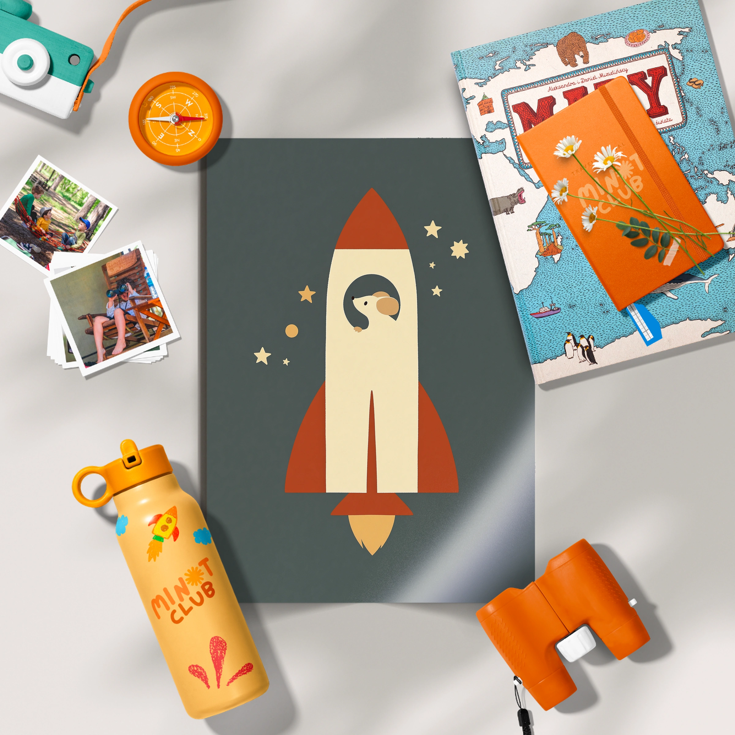 Eagle in a Rocket Nursery Print