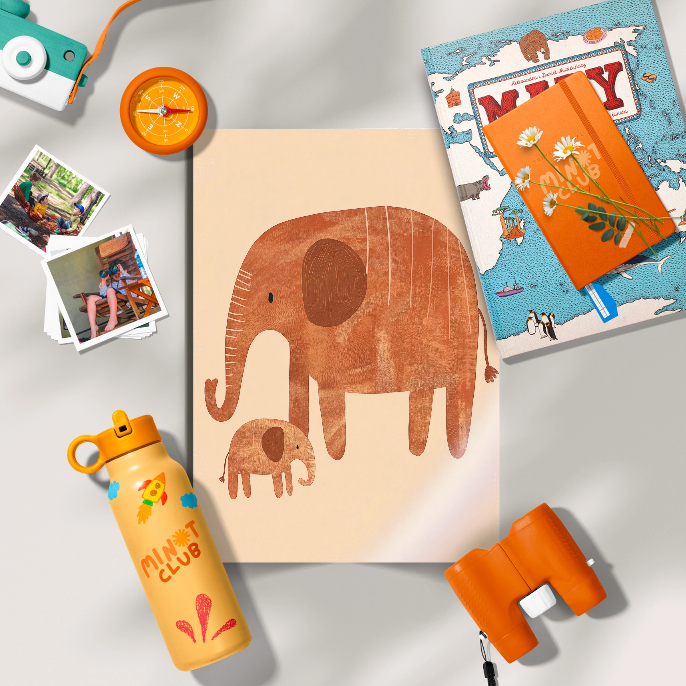 Elephant and Baby Nursery Print
