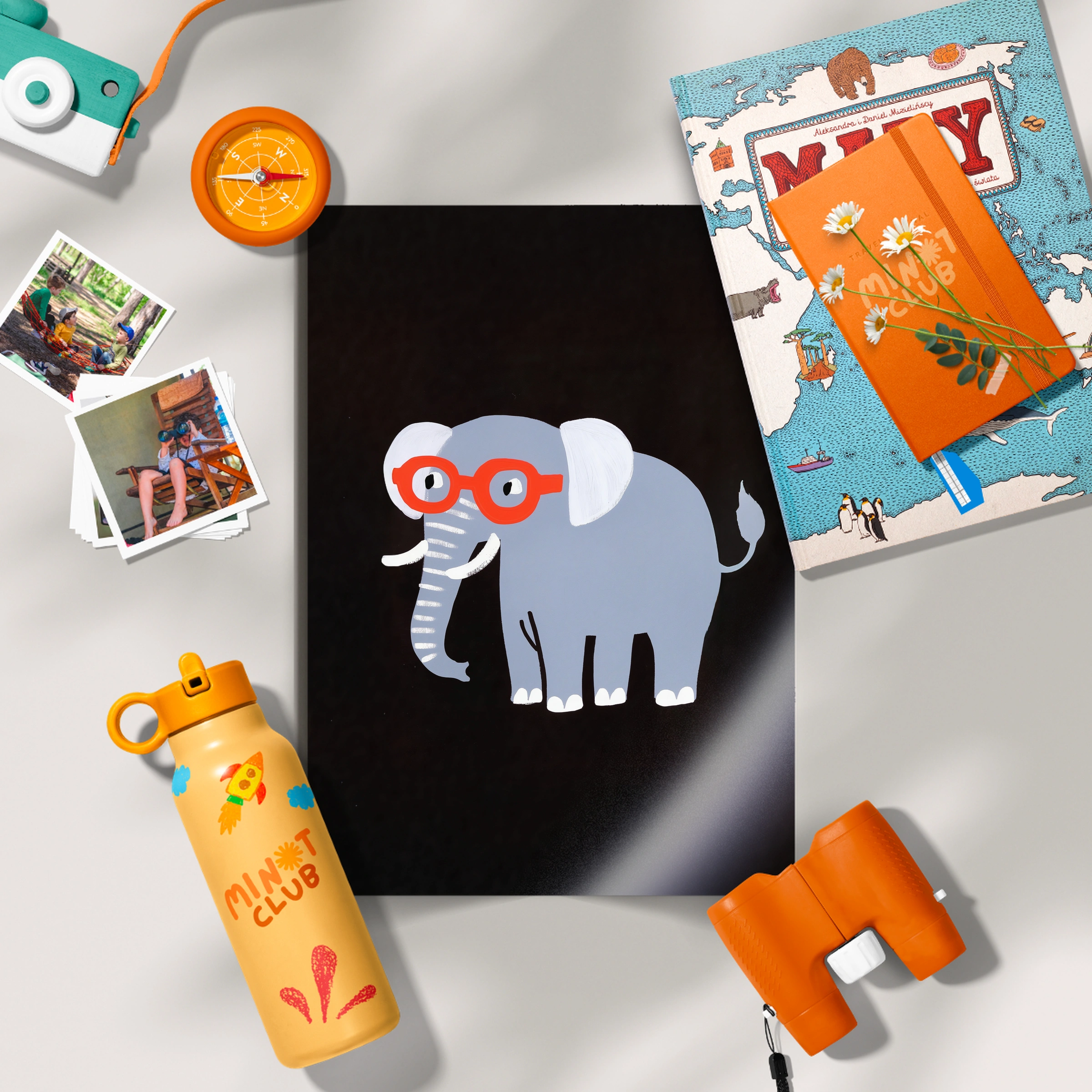 Elephant in Glasses Nursery Print