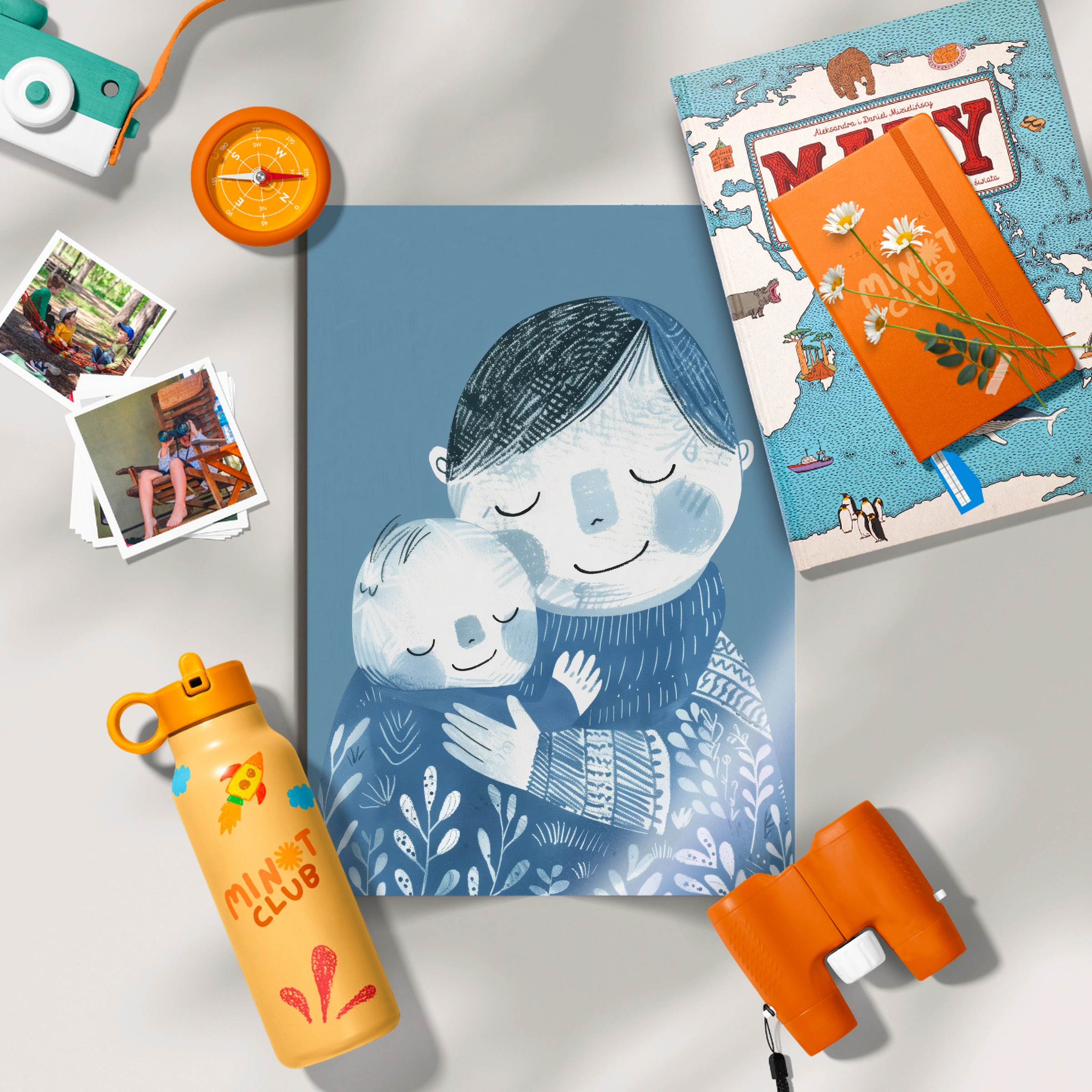 Father and Son Hug Nursery Print