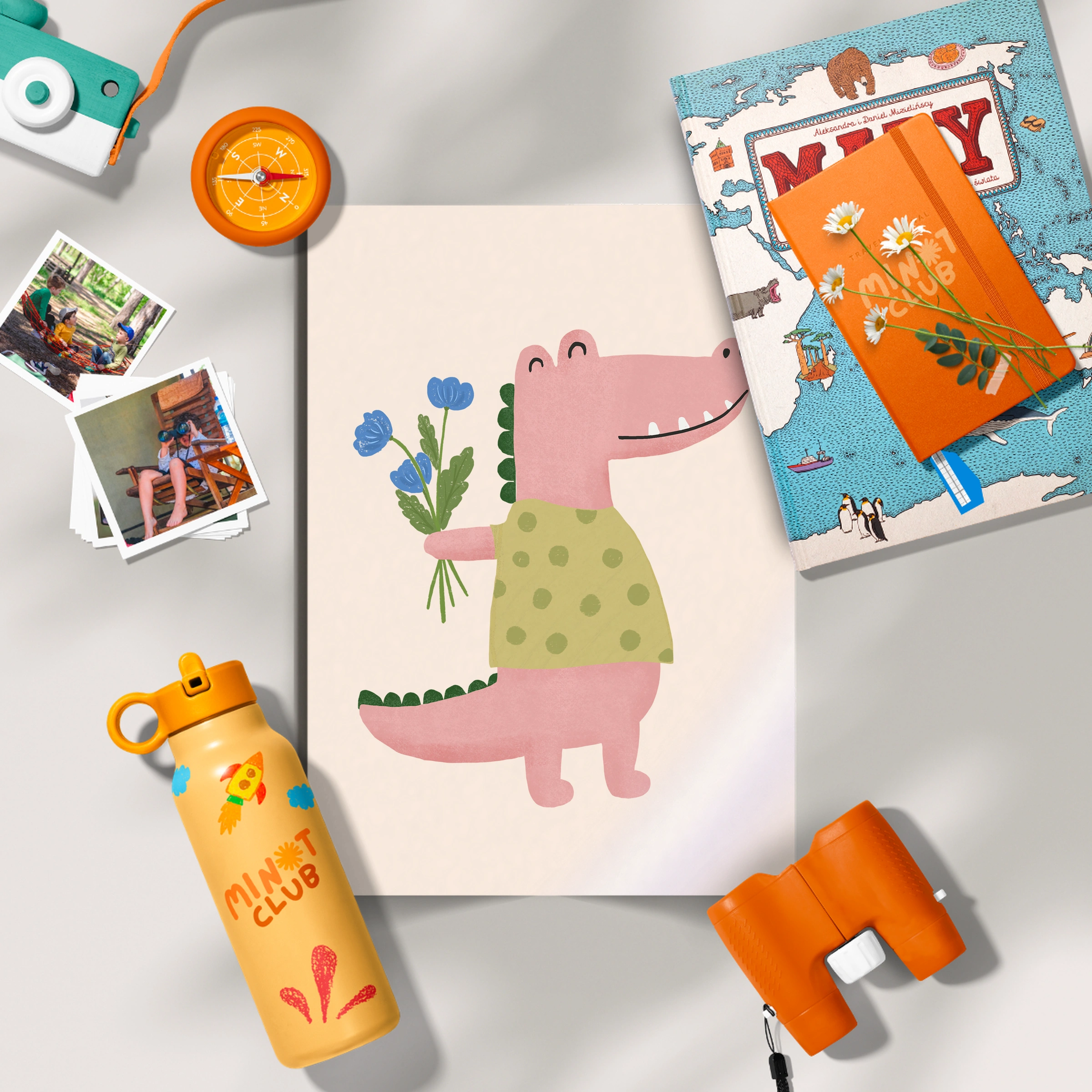 Flower Crocodile Nursery Print