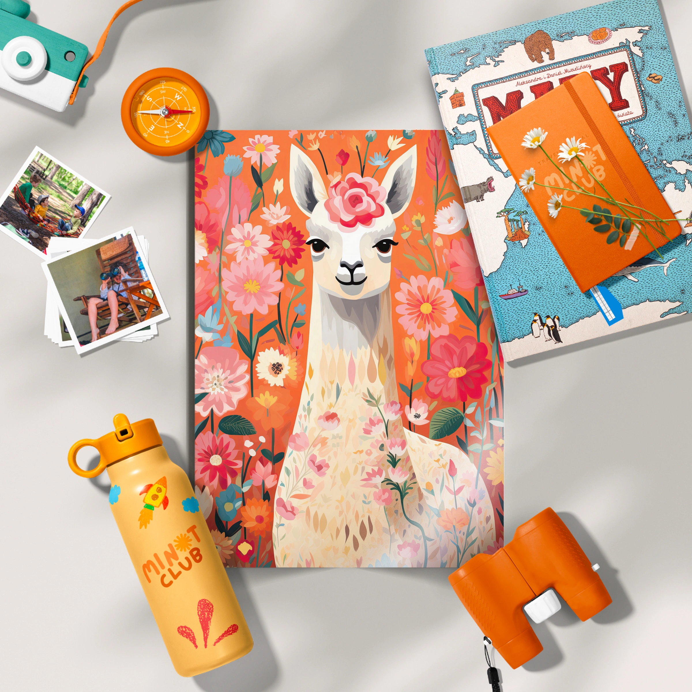Flower Llama Nursery Print