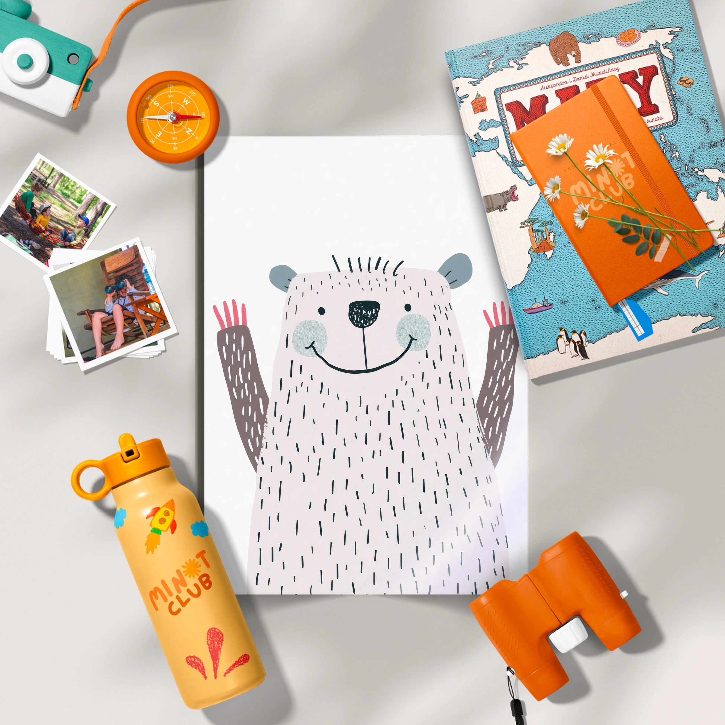 Fluffy White Bear Nursery Print