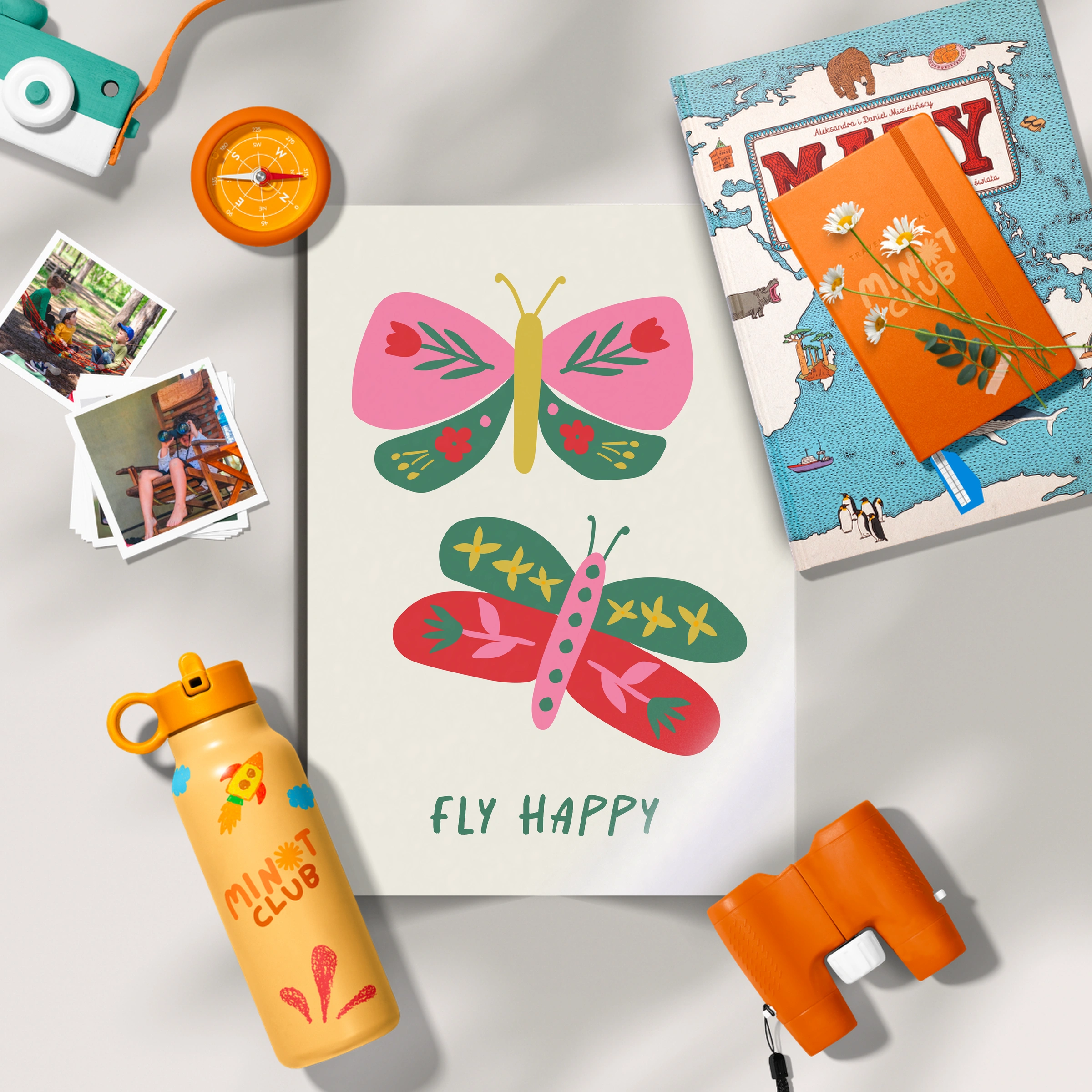 Fly Happy Butterfly Nursery Print