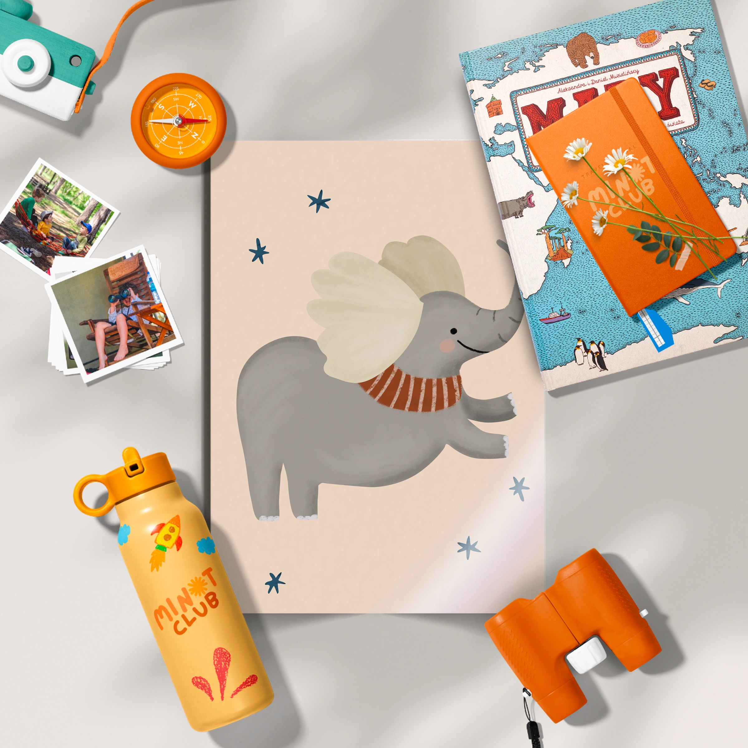 Flying Elephant Nursery Print