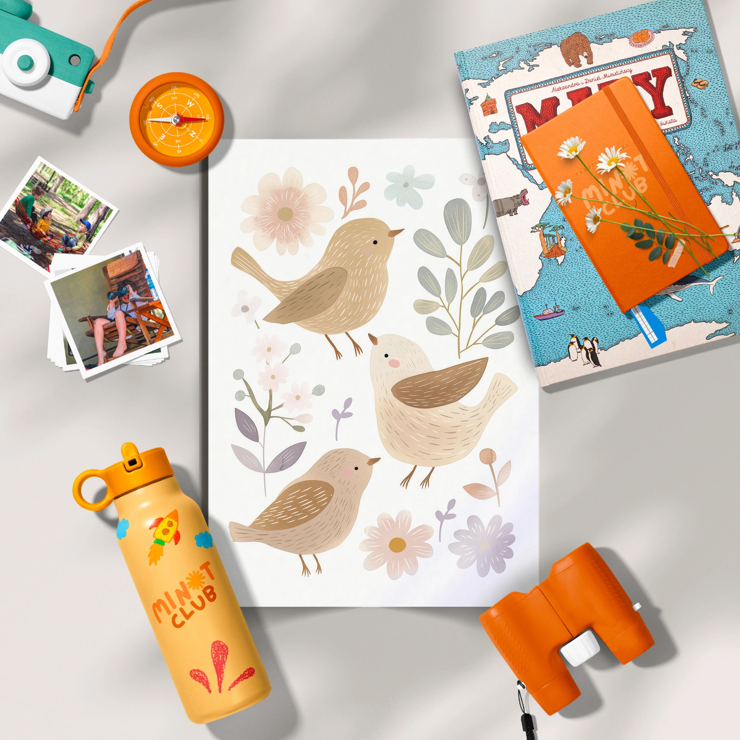 Folk Bird Nursery Print