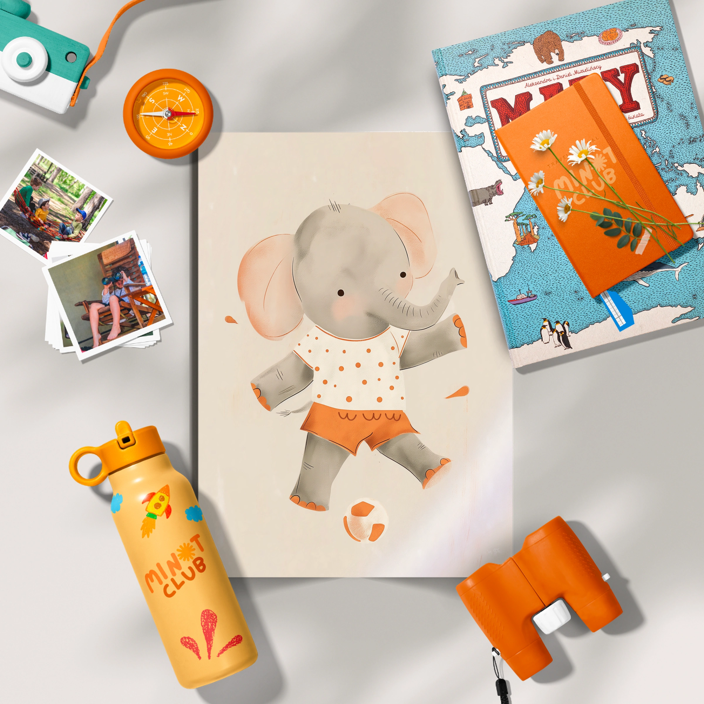 Football Elephant Nursery Print