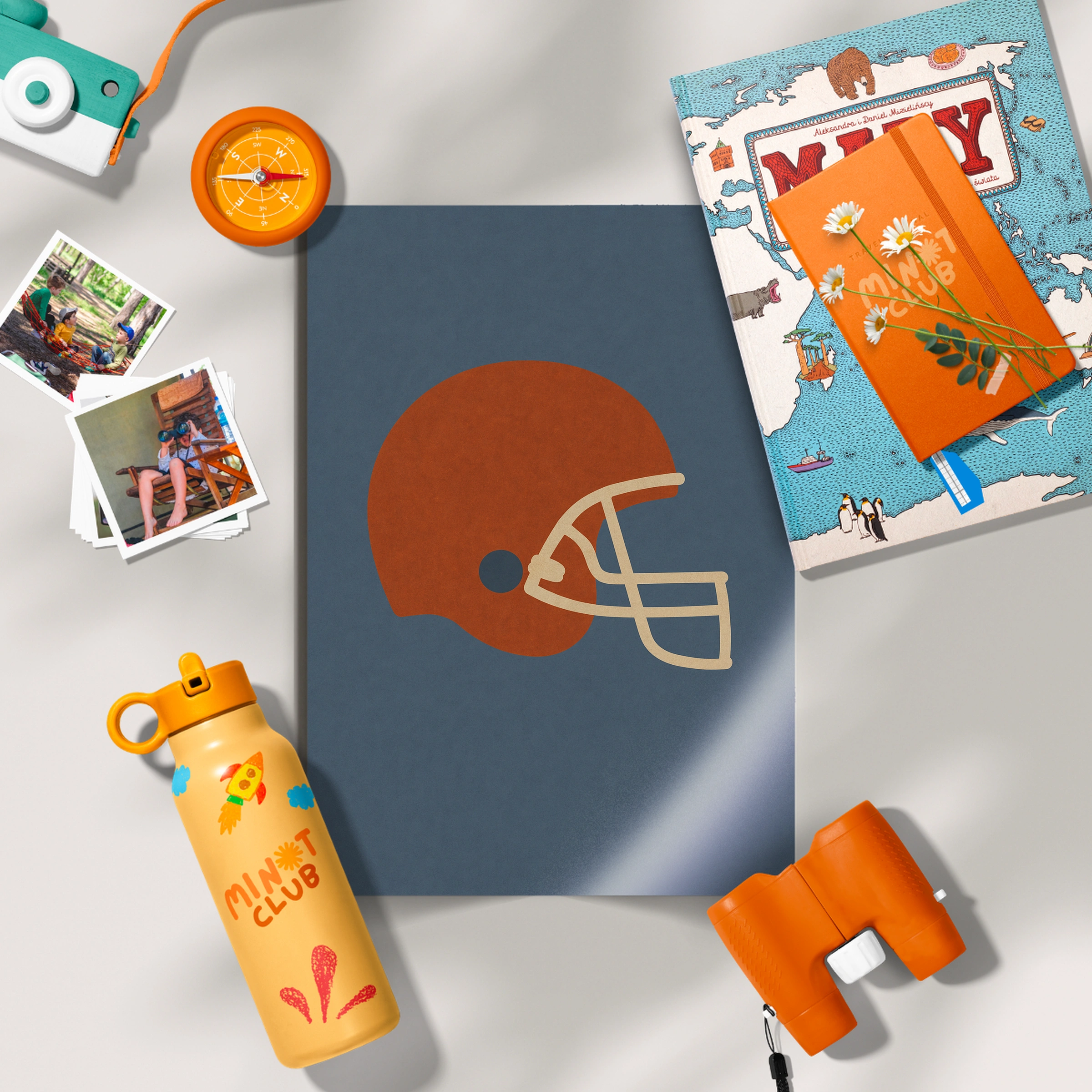 Football Helmet Nursery Print - flat lay nursery decor print