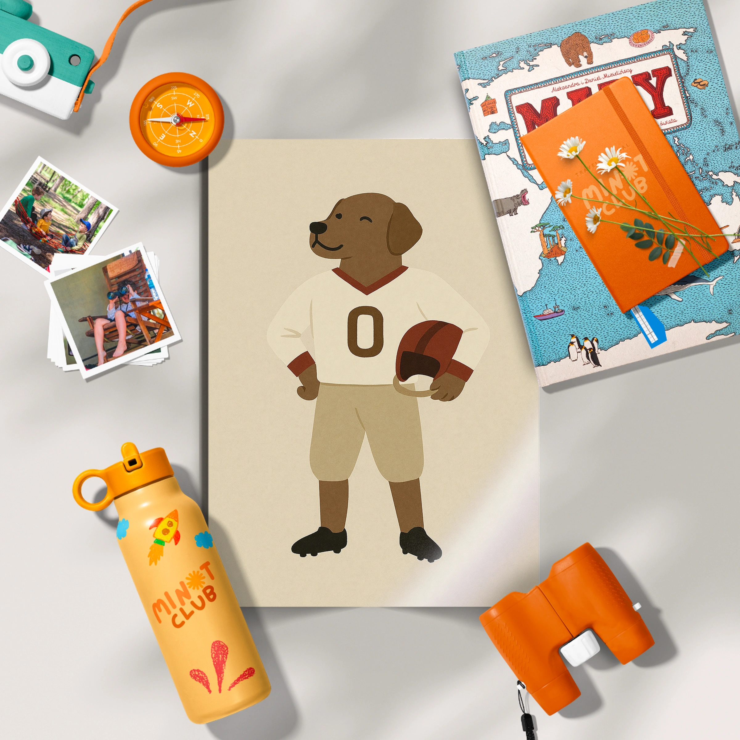 Football Player Dog Nursery Print