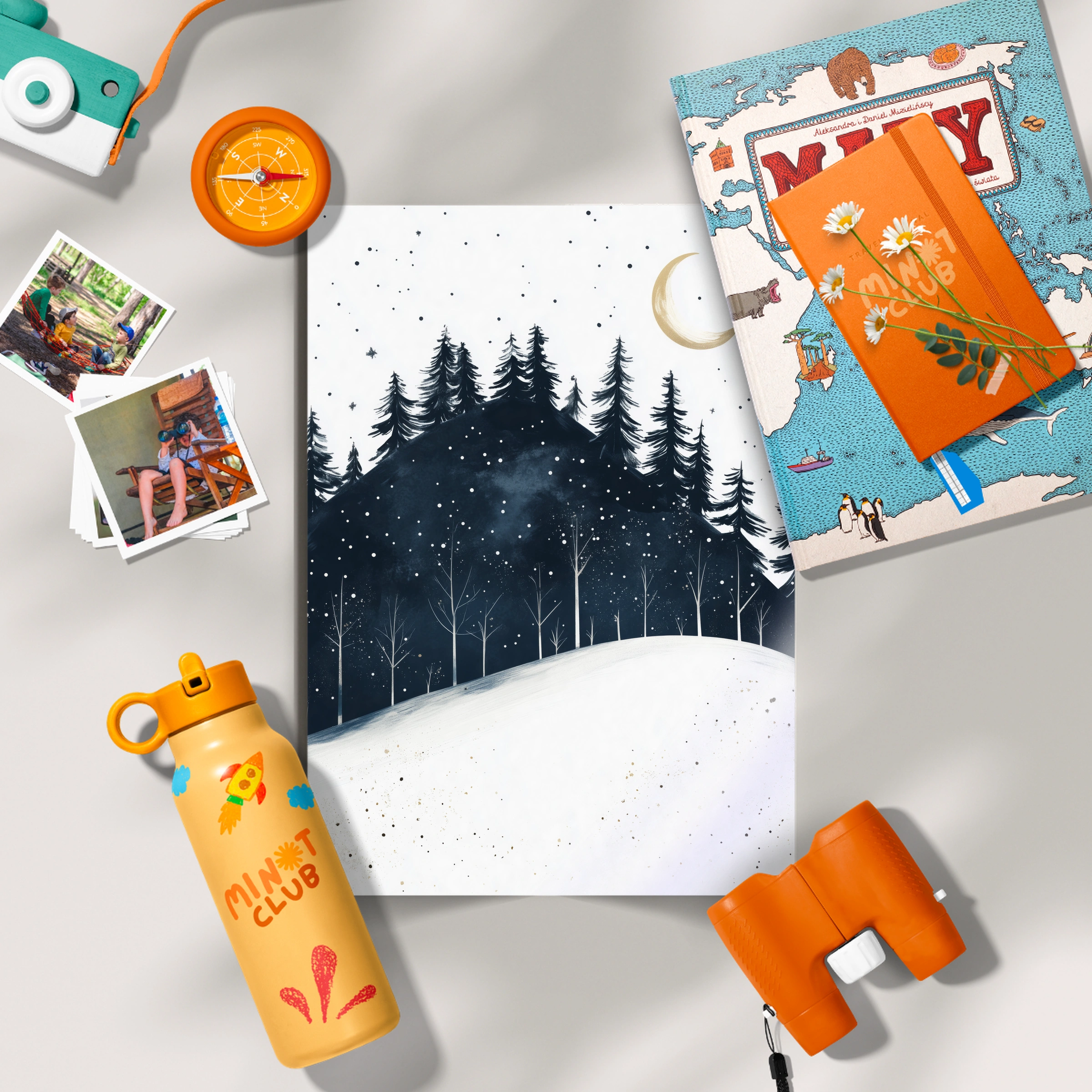 Forest at Night Christmas Print