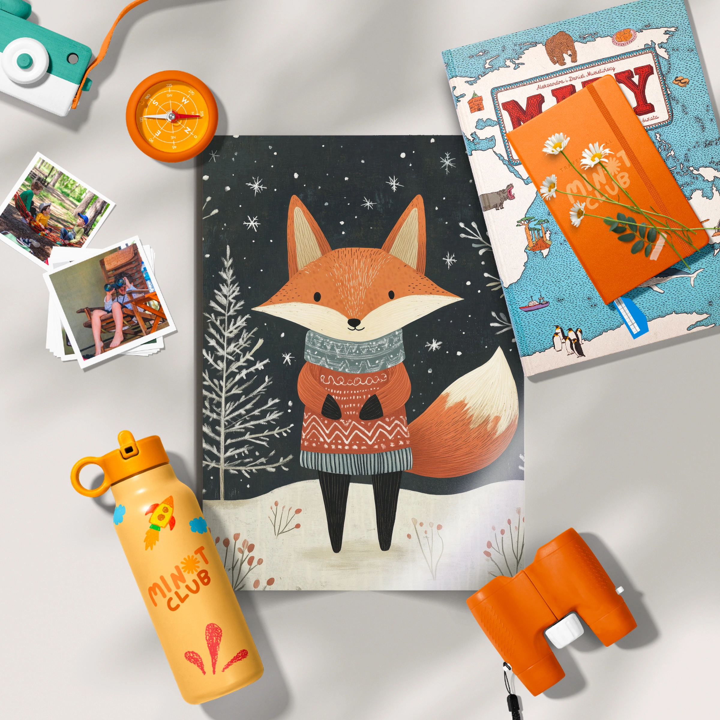 Fox in a Sweater Christmas Print