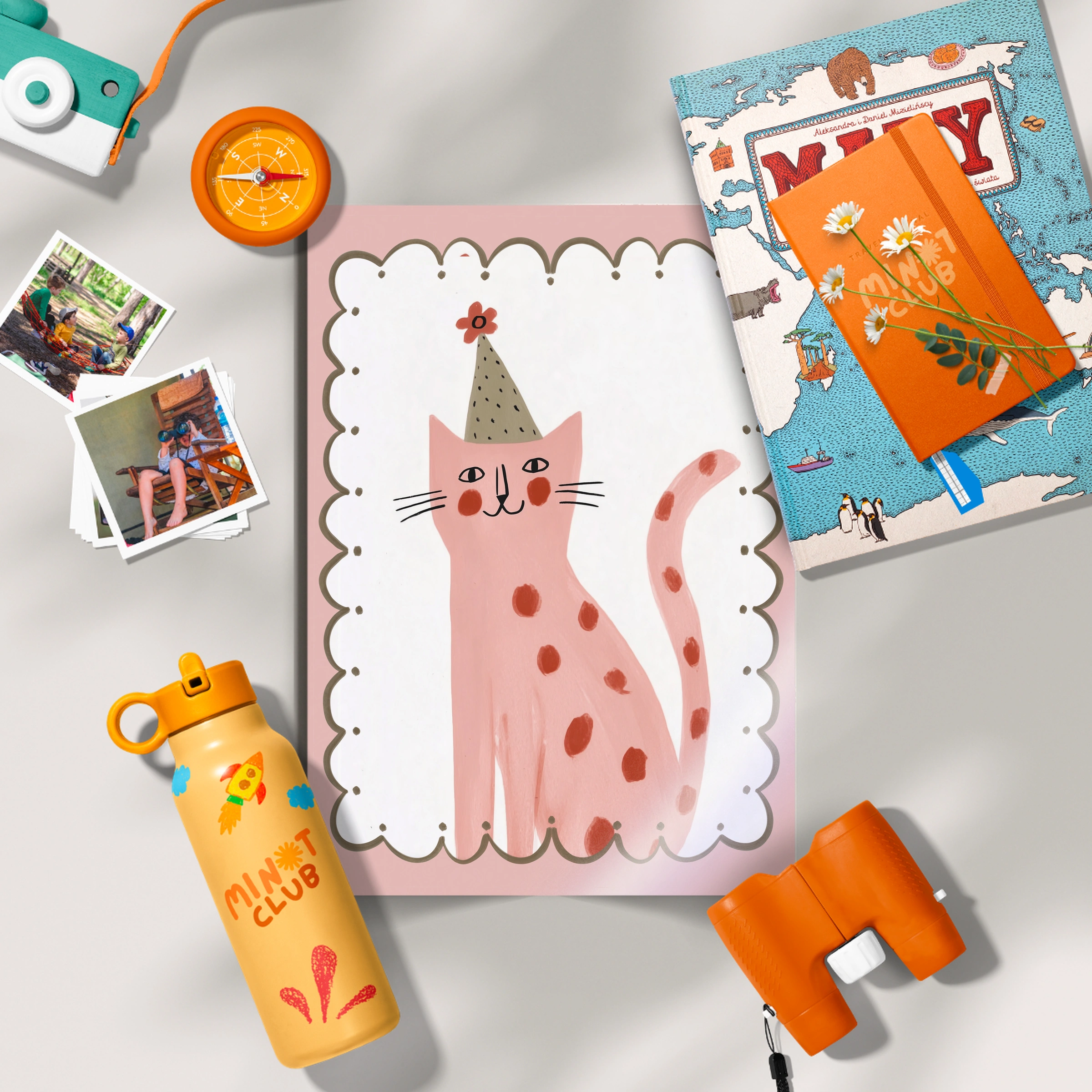 Framed Party Cat Nursery Print
