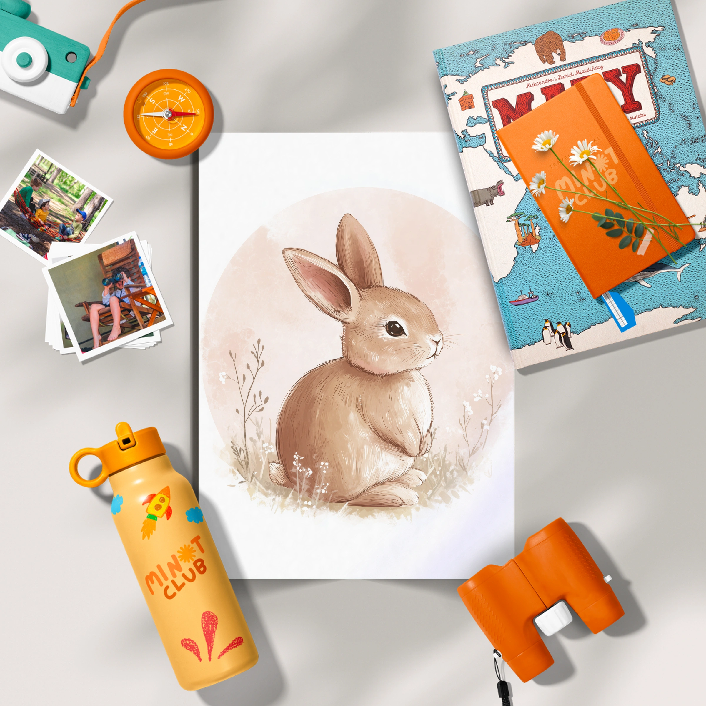 Framed Rabbit Nursery Print