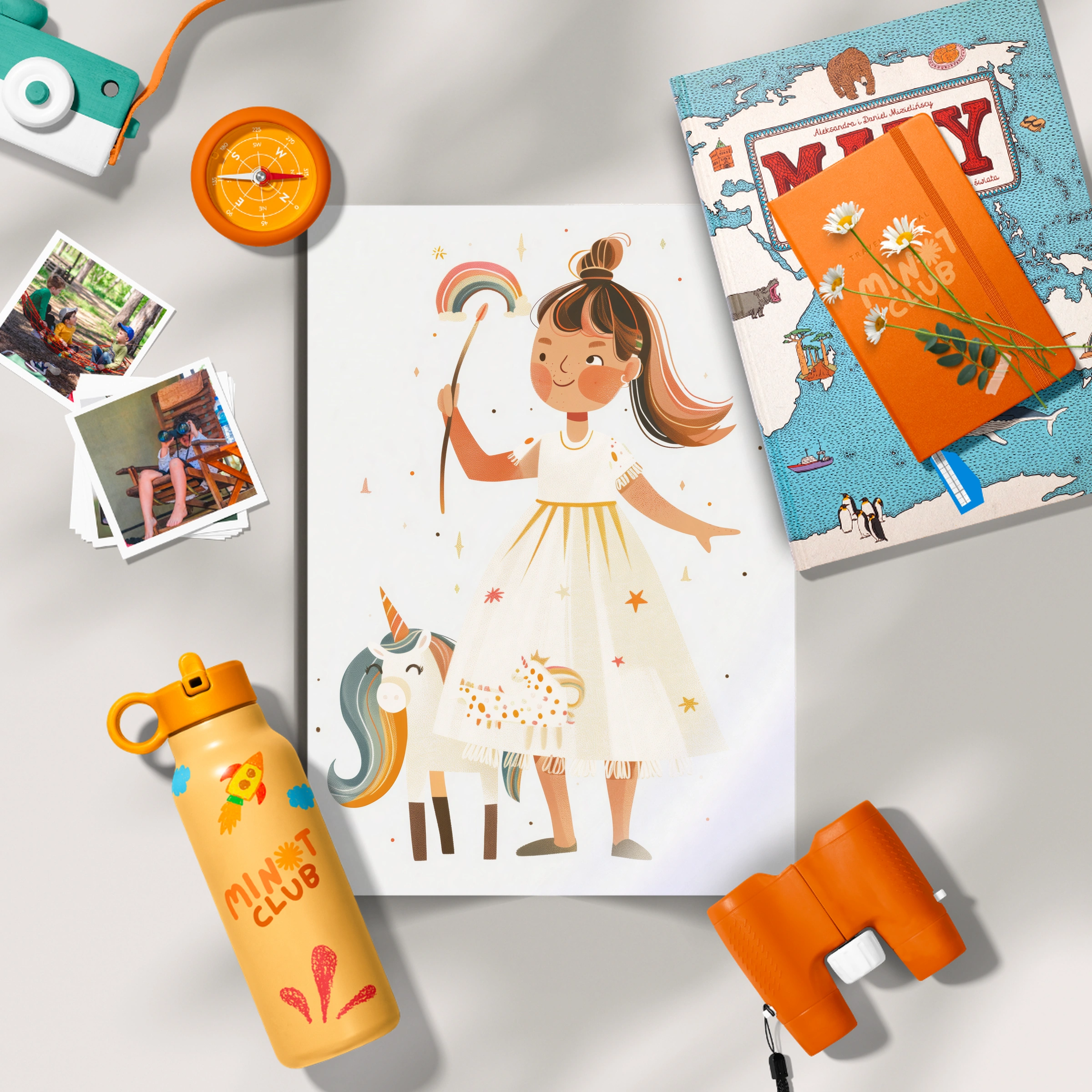 Girl and Her Unicorn Nursery Print