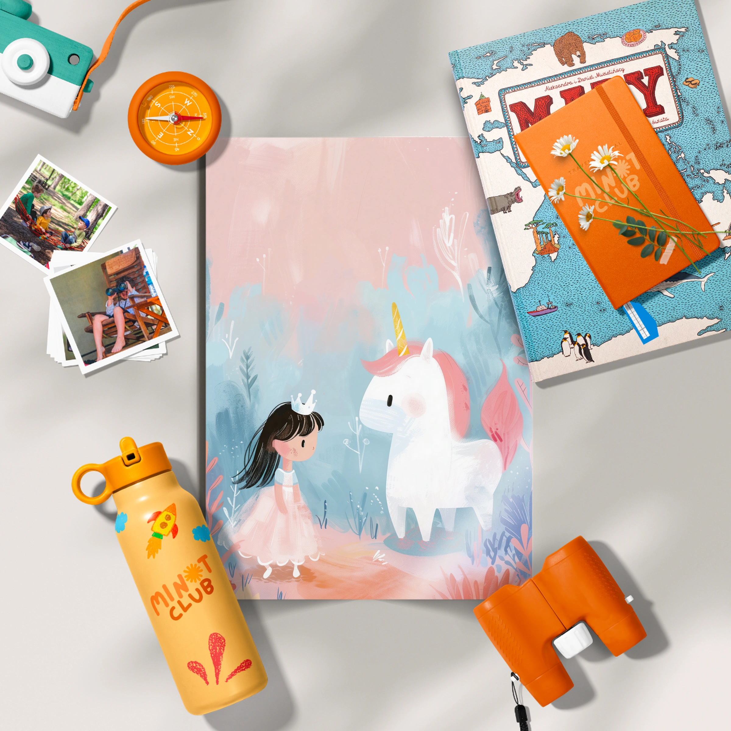 Girl and Unicorn Nursery Print