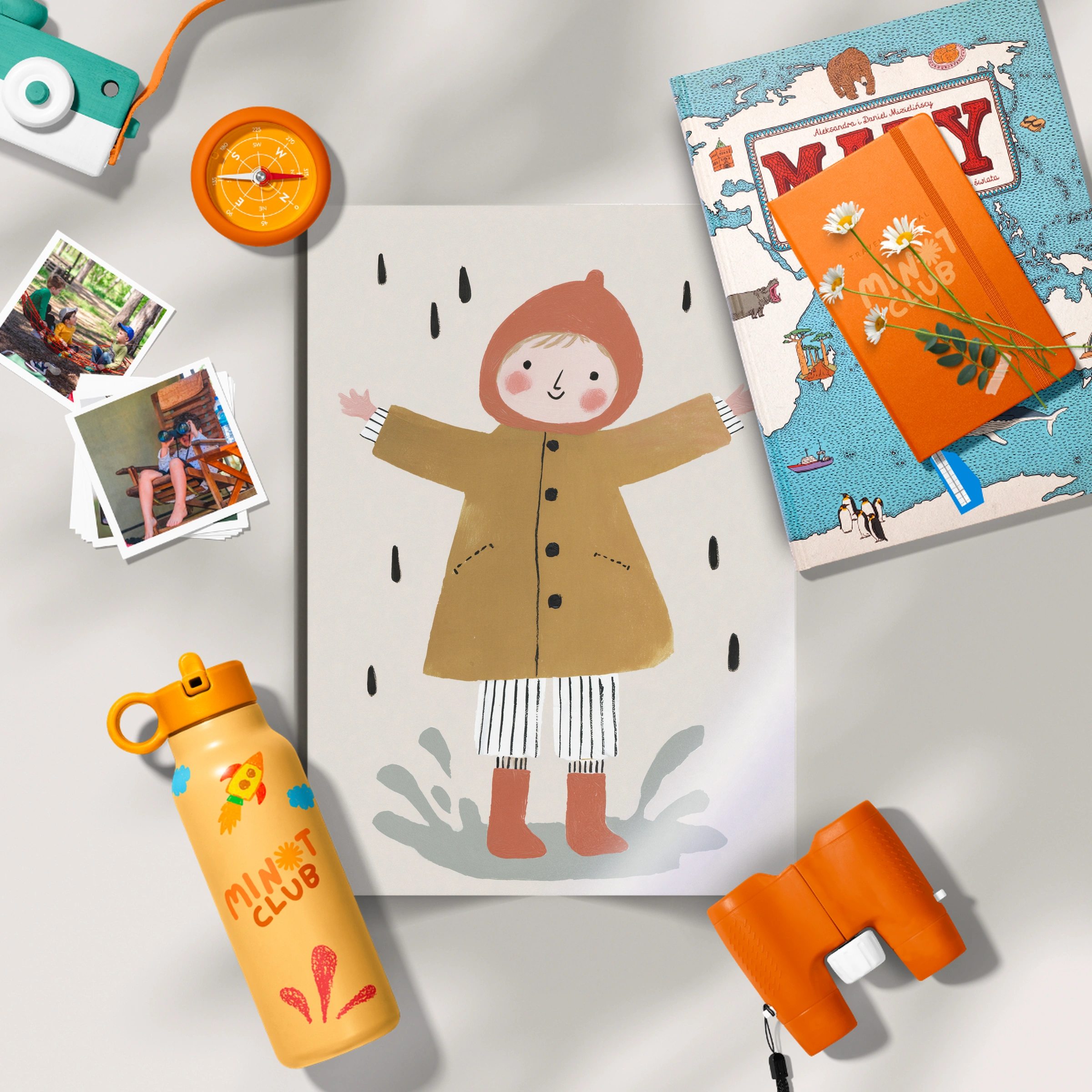 Girl in a Raincoat Nursery Print