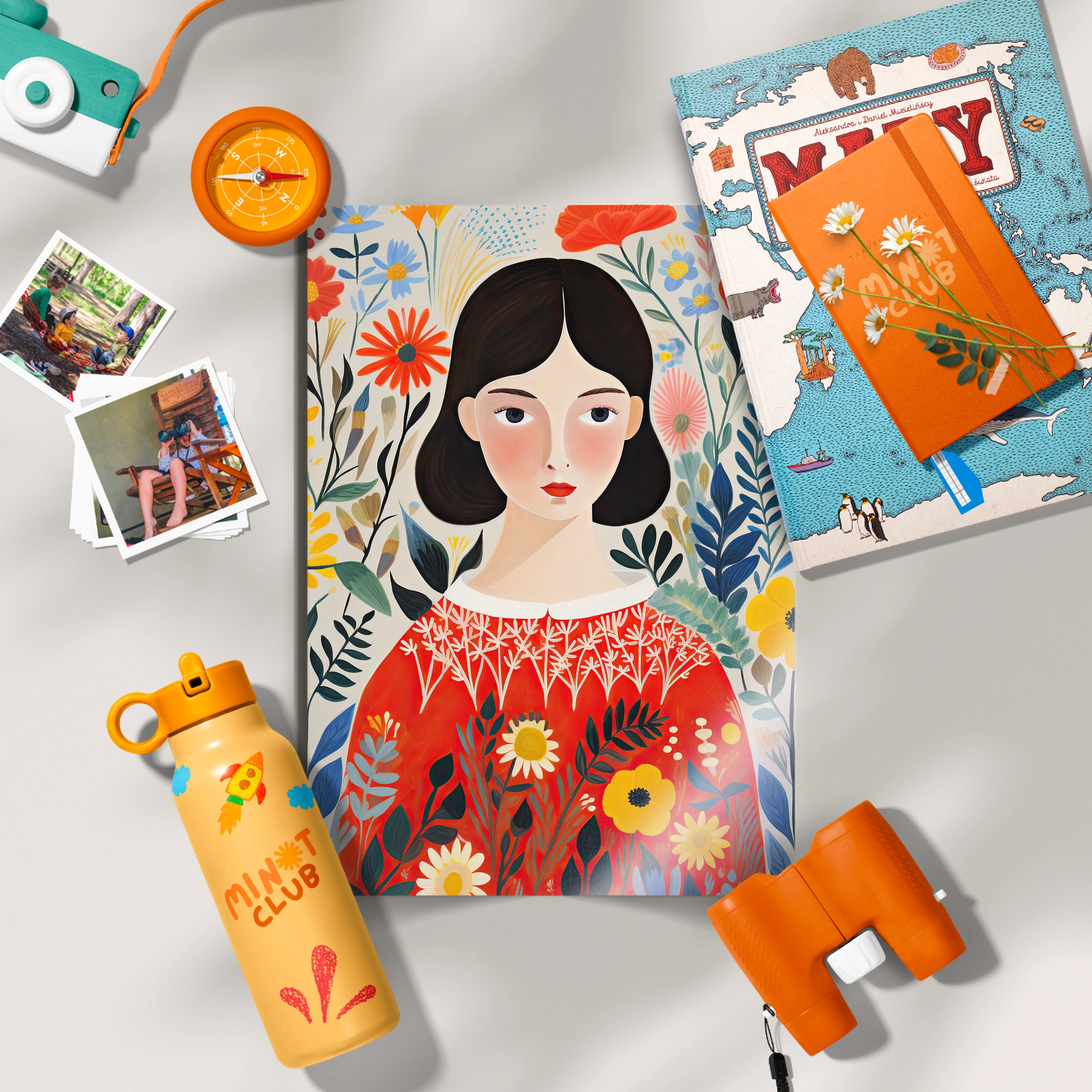 Girl in a Red Jumper Nursery Print
