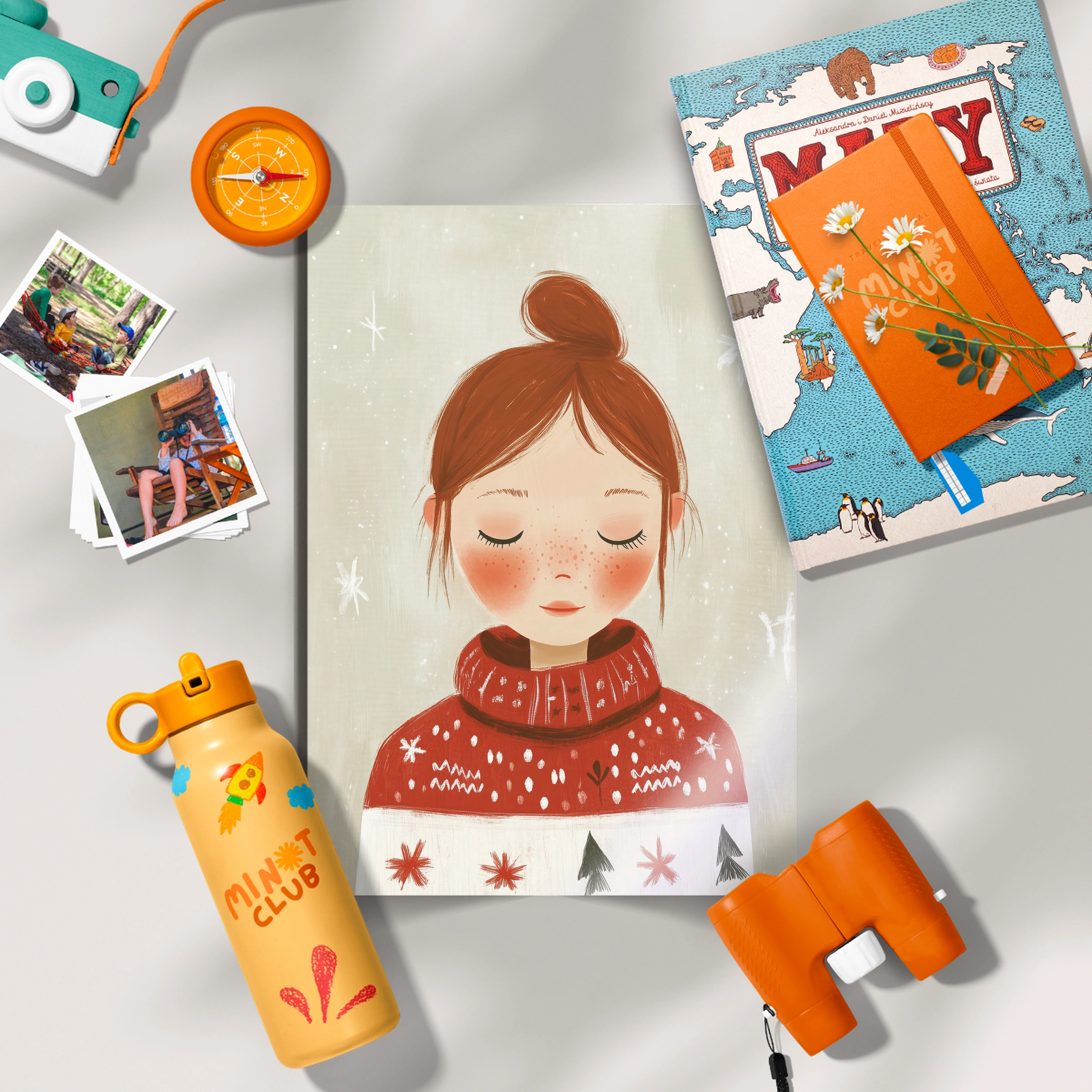 Girl in a Red Sweater Christmas Print