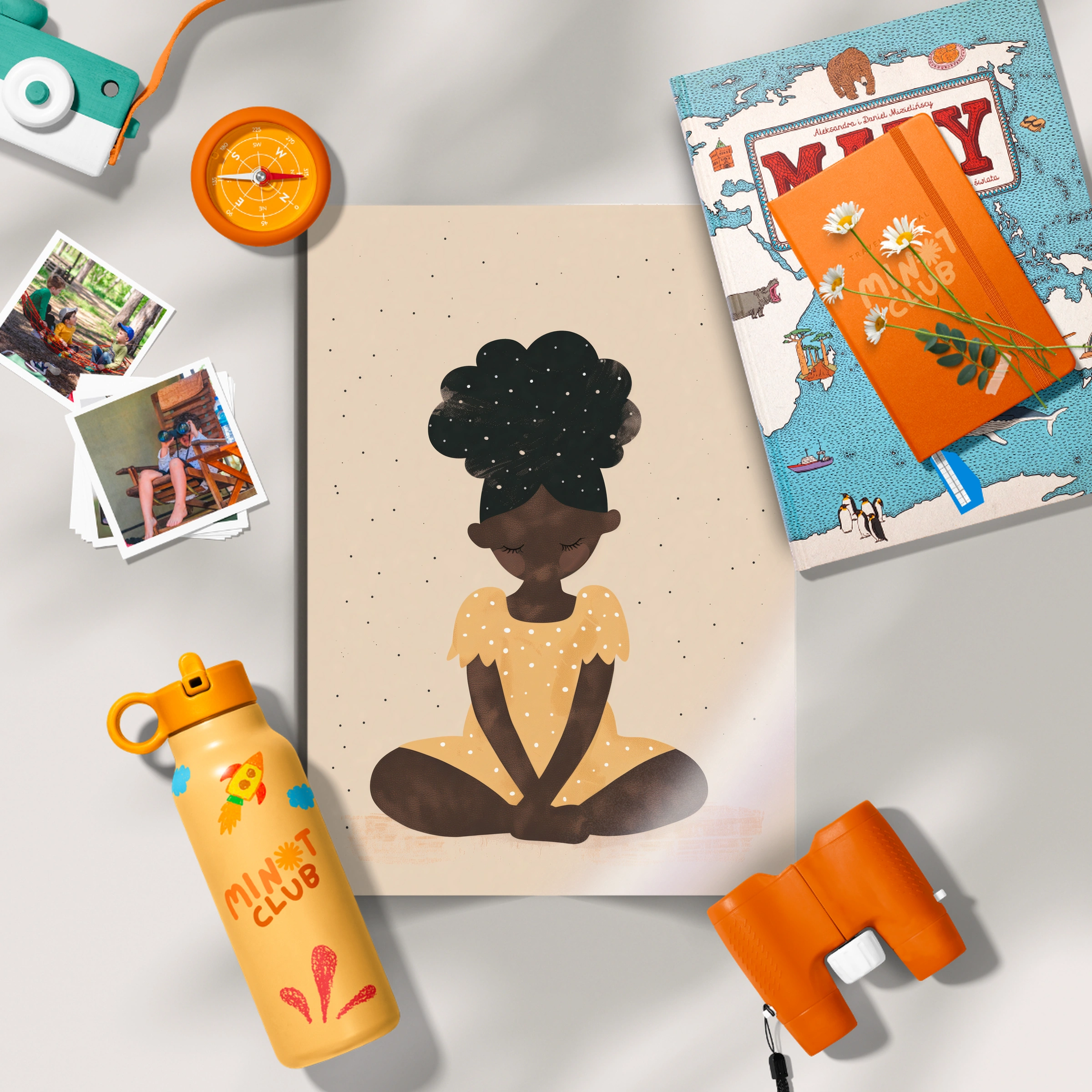 Girl Meditating Nursery Print